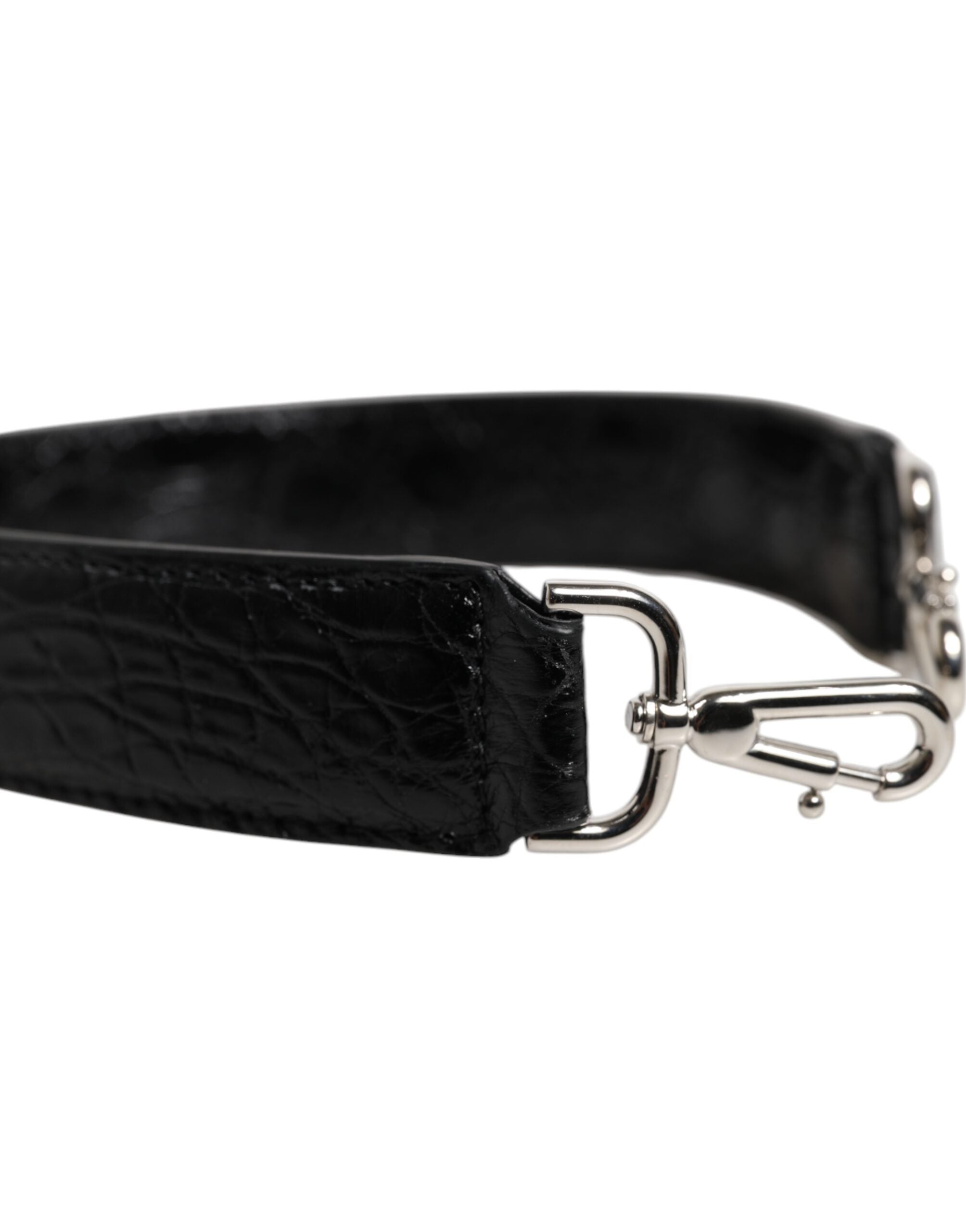 Dolce & Gabbana Black Alligator Leather Shoulder Bag Strap