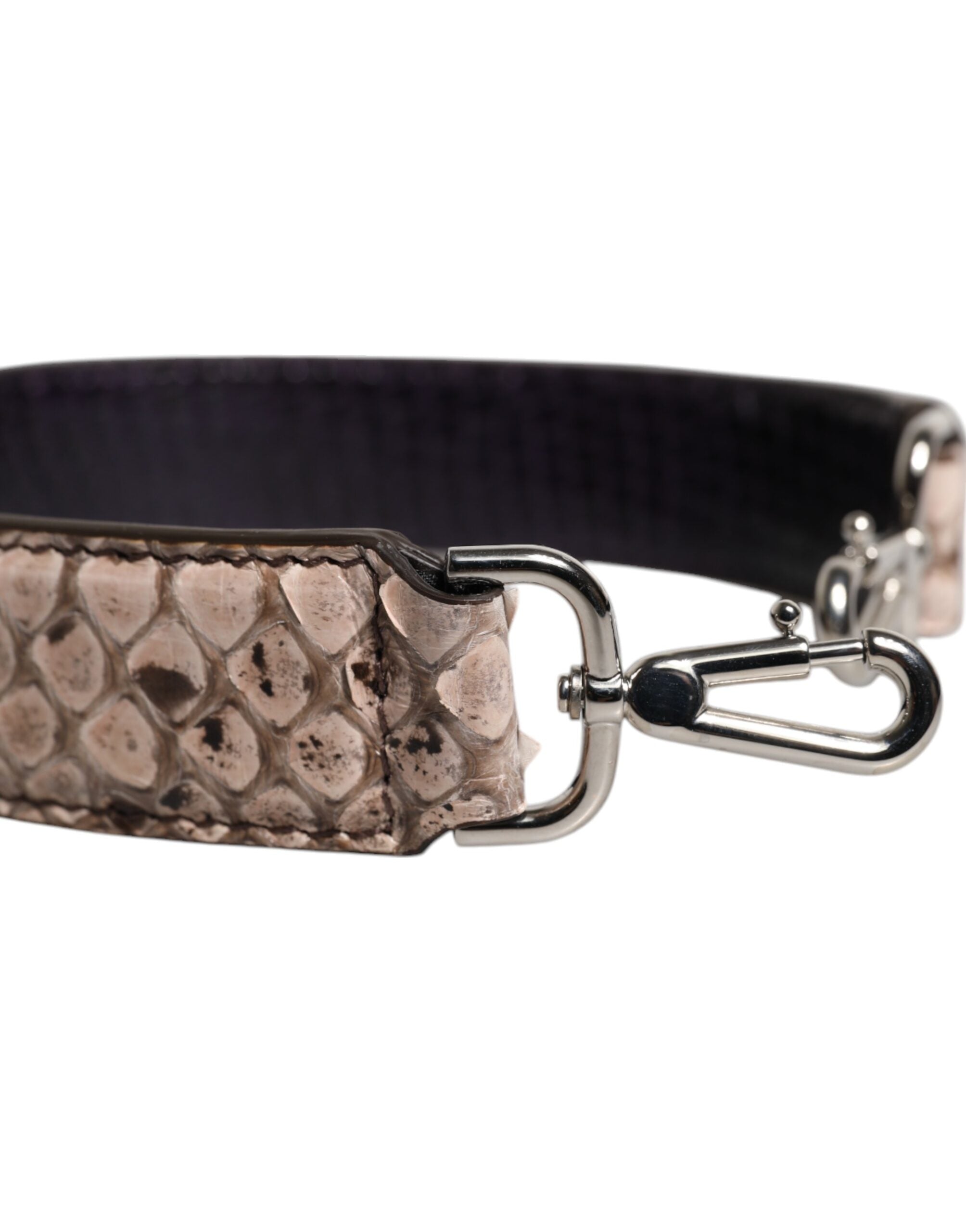 Dolce & Gabbana Black Cream Exotic Leather Shoulder Bag Strap