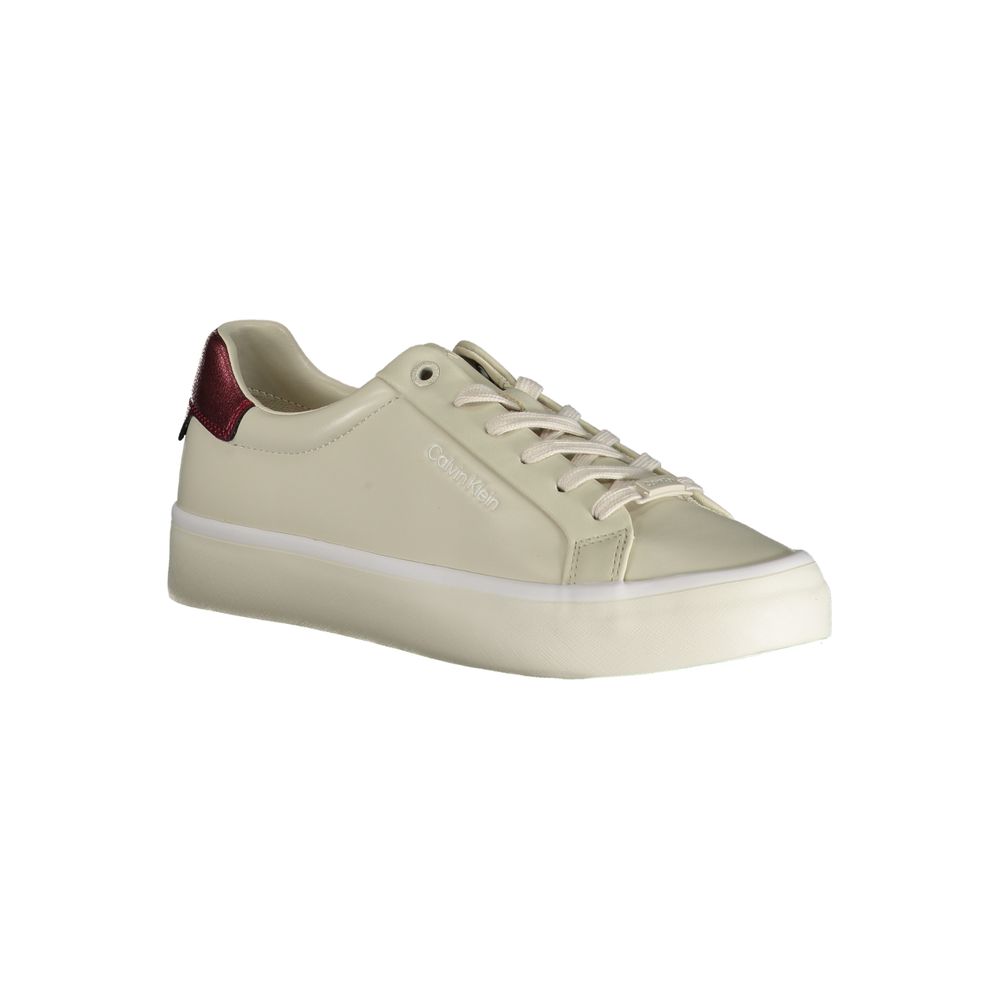 Calvin Klein Beige Leather Women's Sneaker