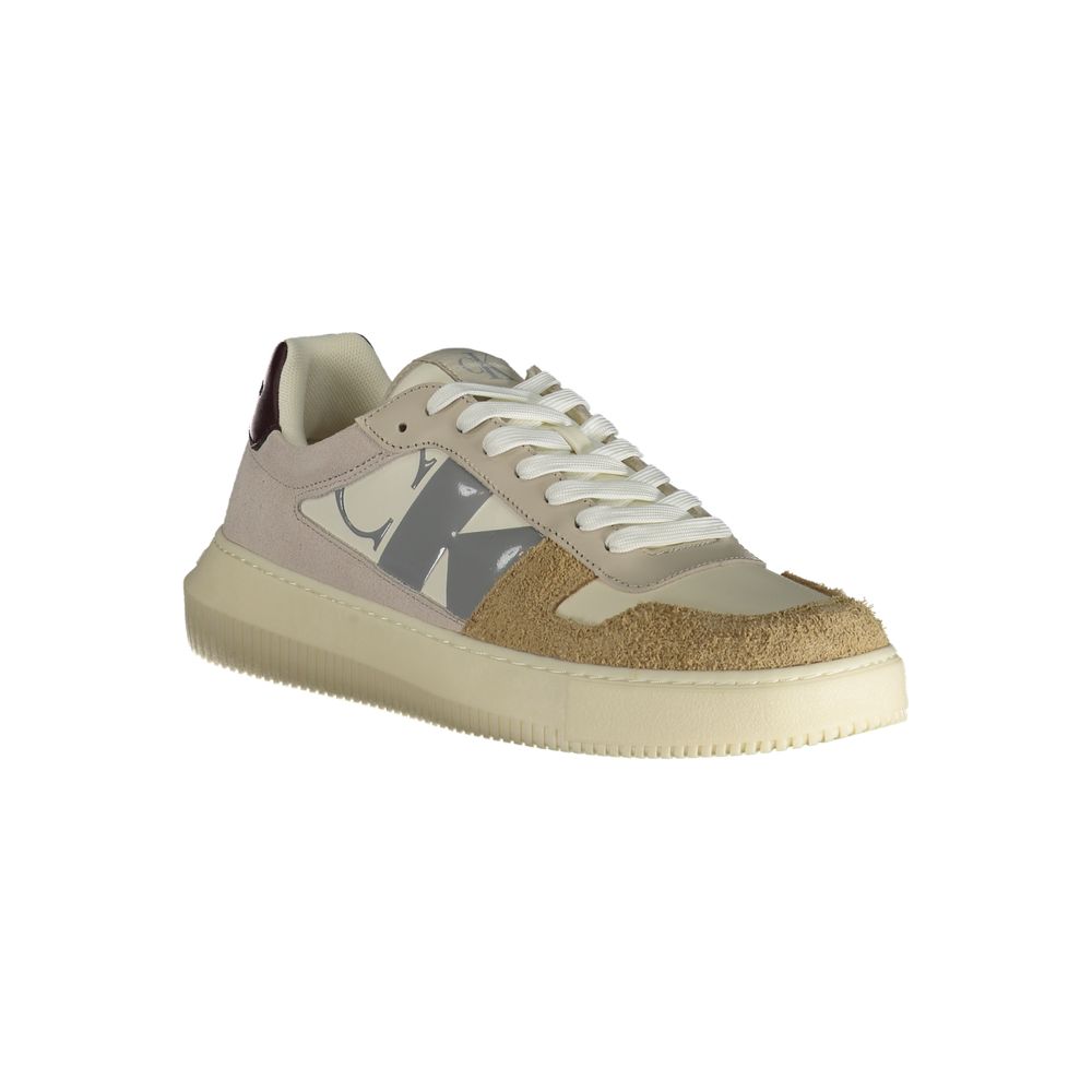 Calvin Klein Beige Polyurethane Men's Sneaker
