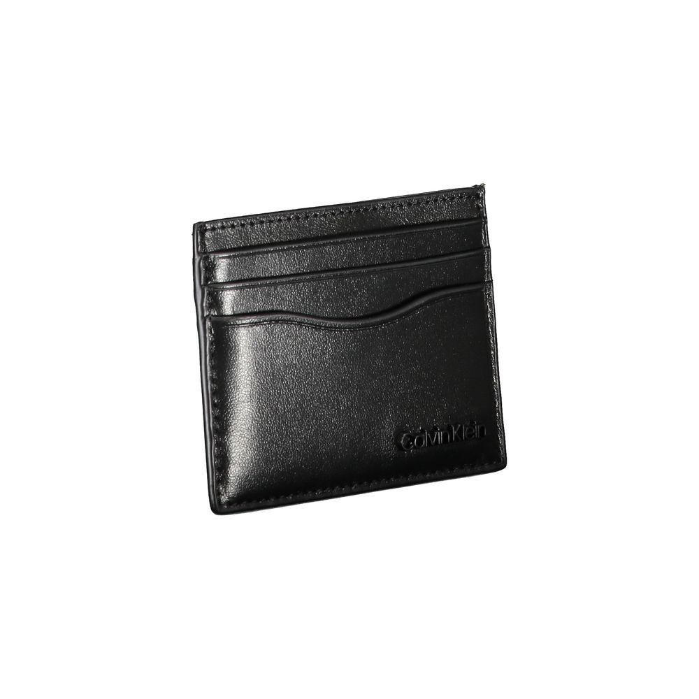 Calvin Klein Nero Leren Heren Portemonnee