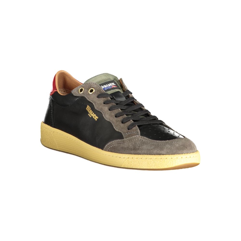 Blauer Black Leather Men's Sneaker