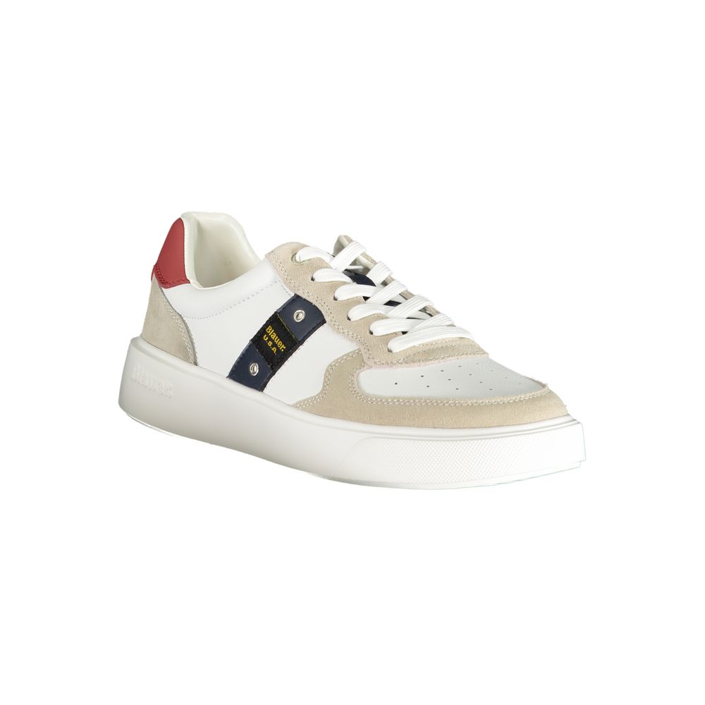 Blauer White Polyurethane Men's Sneaker