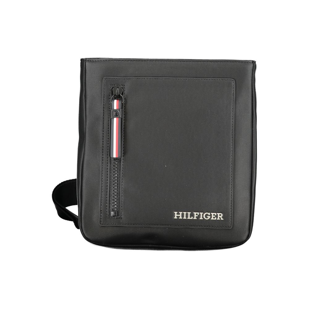 Tommy Hilfiger Black Polyurethane Men Shoulder Bag