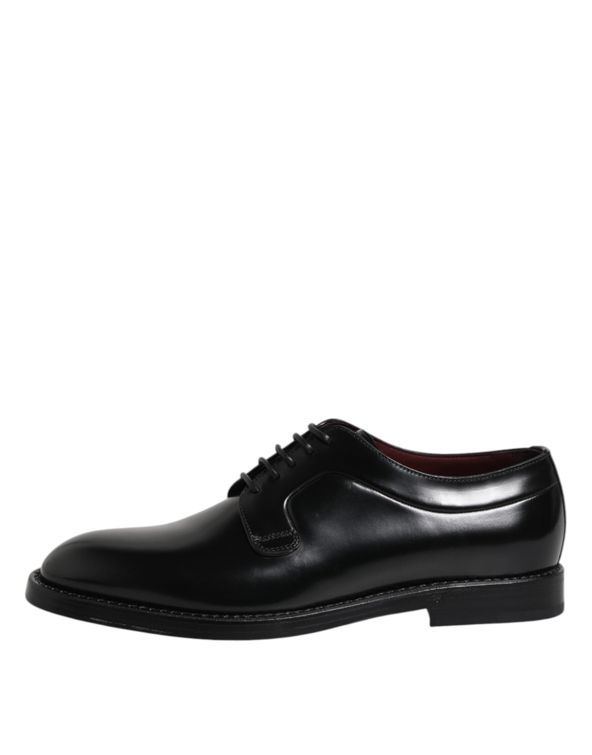 Dolce & Gabbana Black Leather Lace-Up Derby Formal Shoes