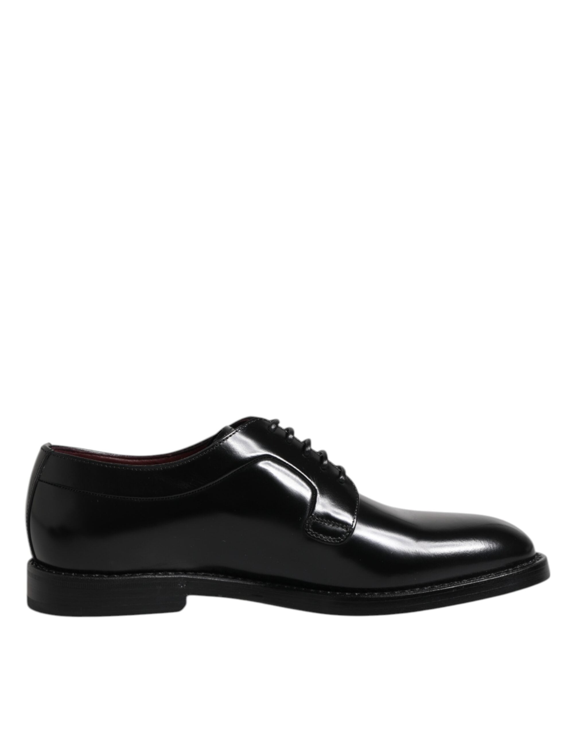 Dolce & Gabbana Black Leather Lace-Up Derby Formal Shoes