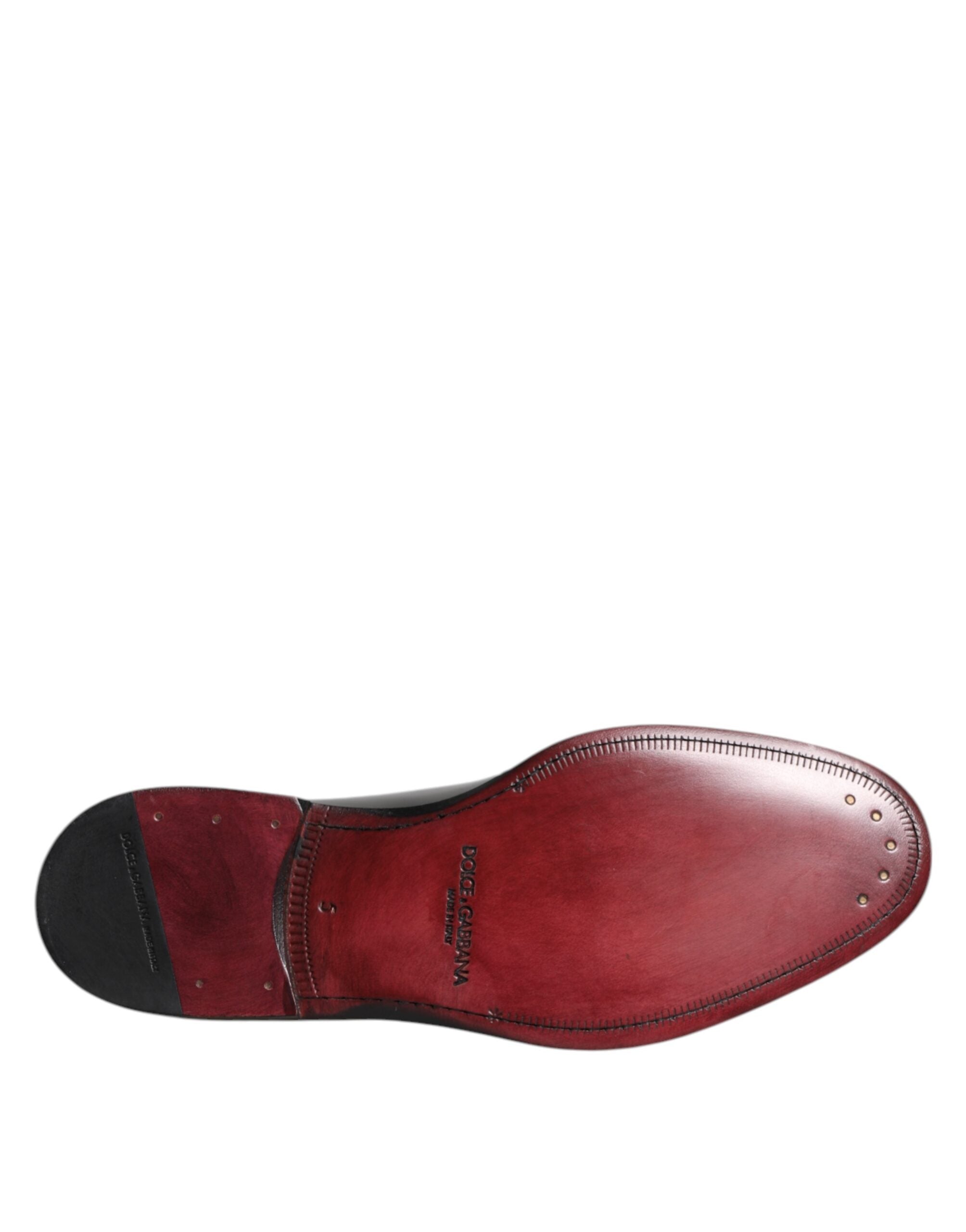 Dolce & Gabbana Black Leather Lace-Up Derby Formal Shoes