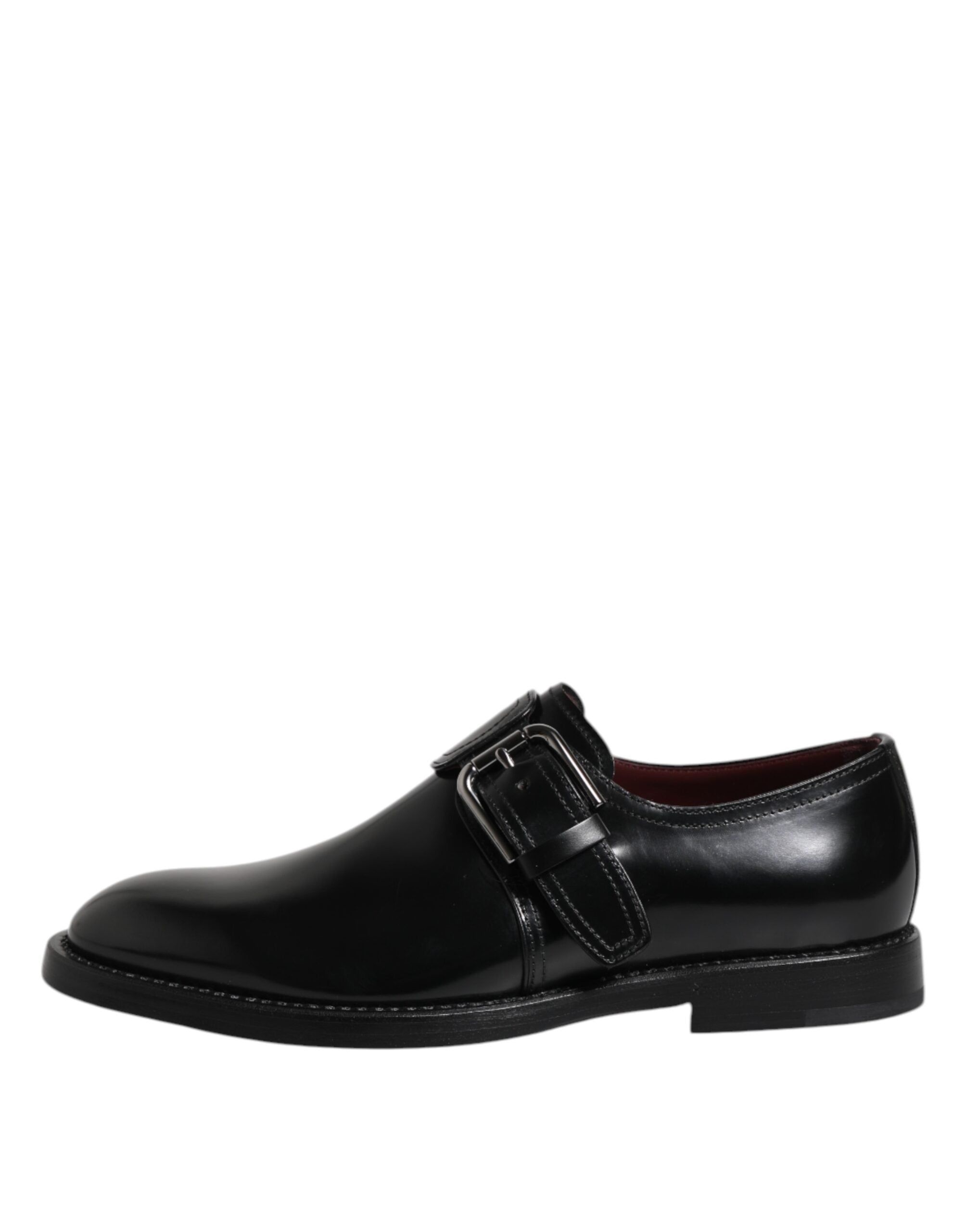Chaussures habillées Dolce & Gabbana en cuir noir de type derby à boucle moine