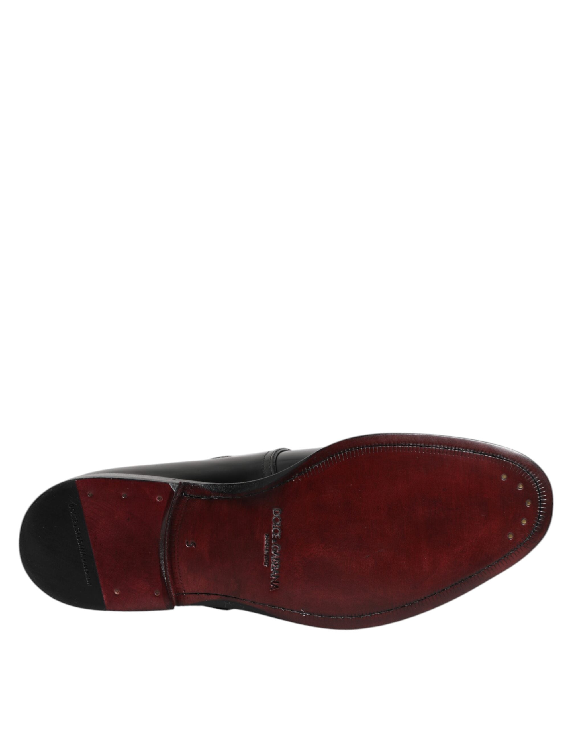 Chaussures habillées Dolce & Gabbana en cuir noir de type derby à boucle moine