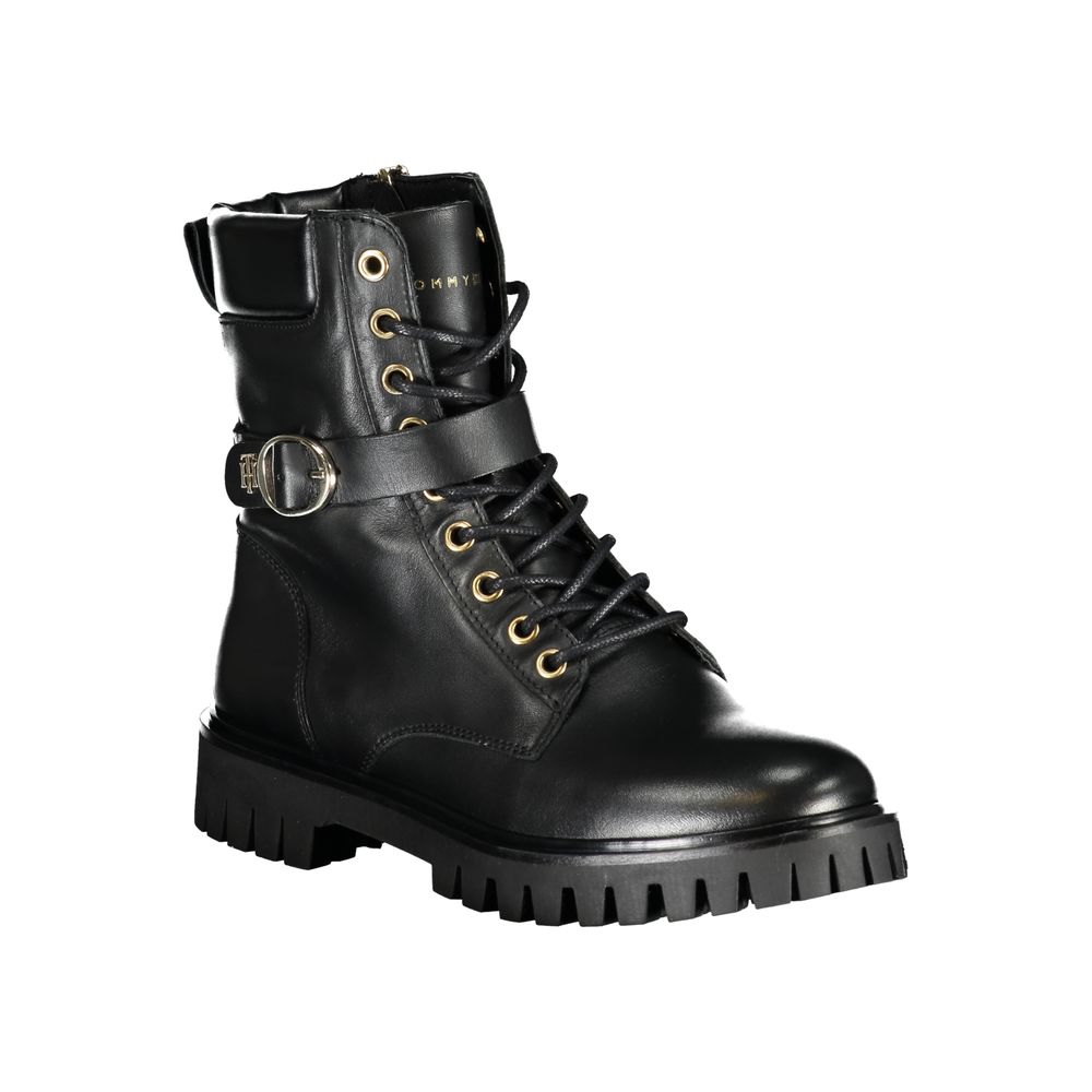 Tommy Hilfiger Black Polyurethane Women's Ankle Boot