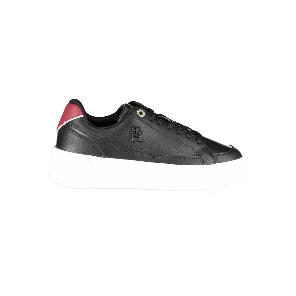 Tommy Hilfiger Black Leather Women's Sneaker