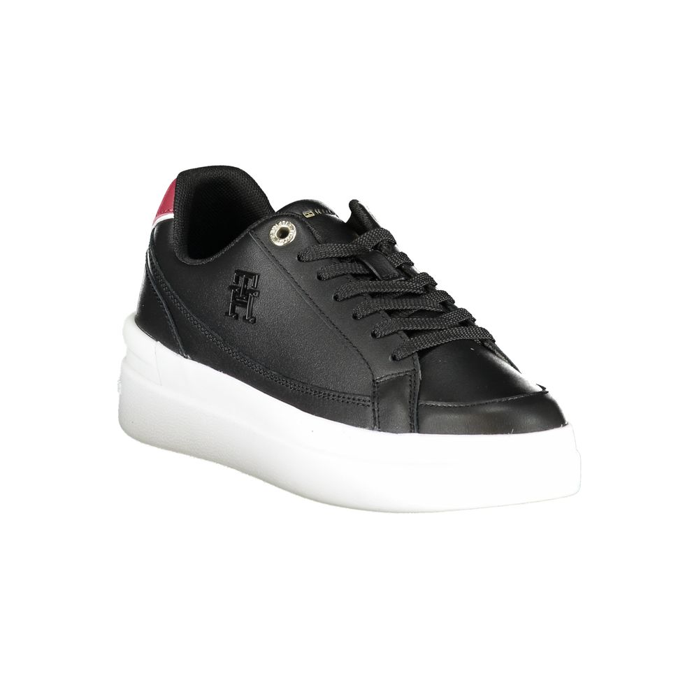 Tommy Hilfiger Black Leather Women's Sneaker