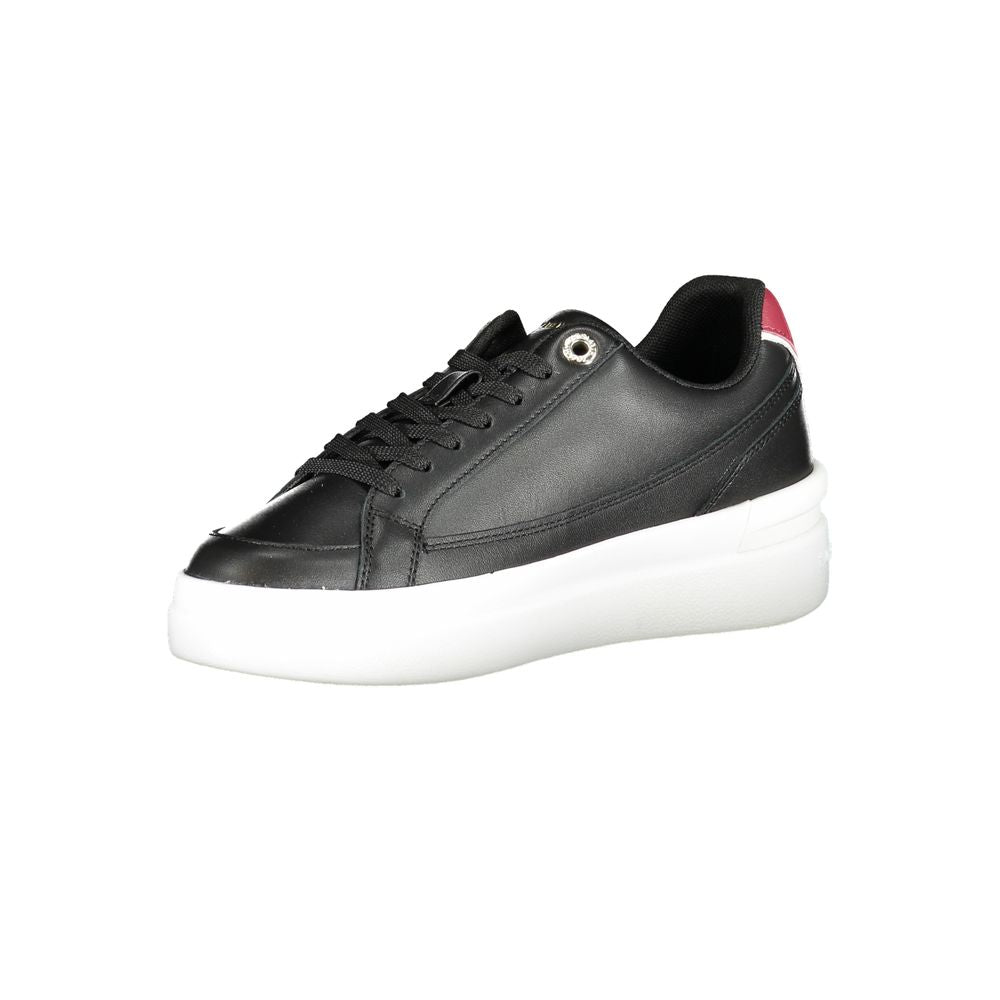 Tommy Hilfiger Black Leather Women's Sneaker