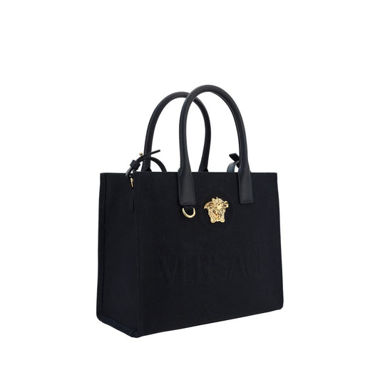 Versace Zwarte Katoenen Schoudertas