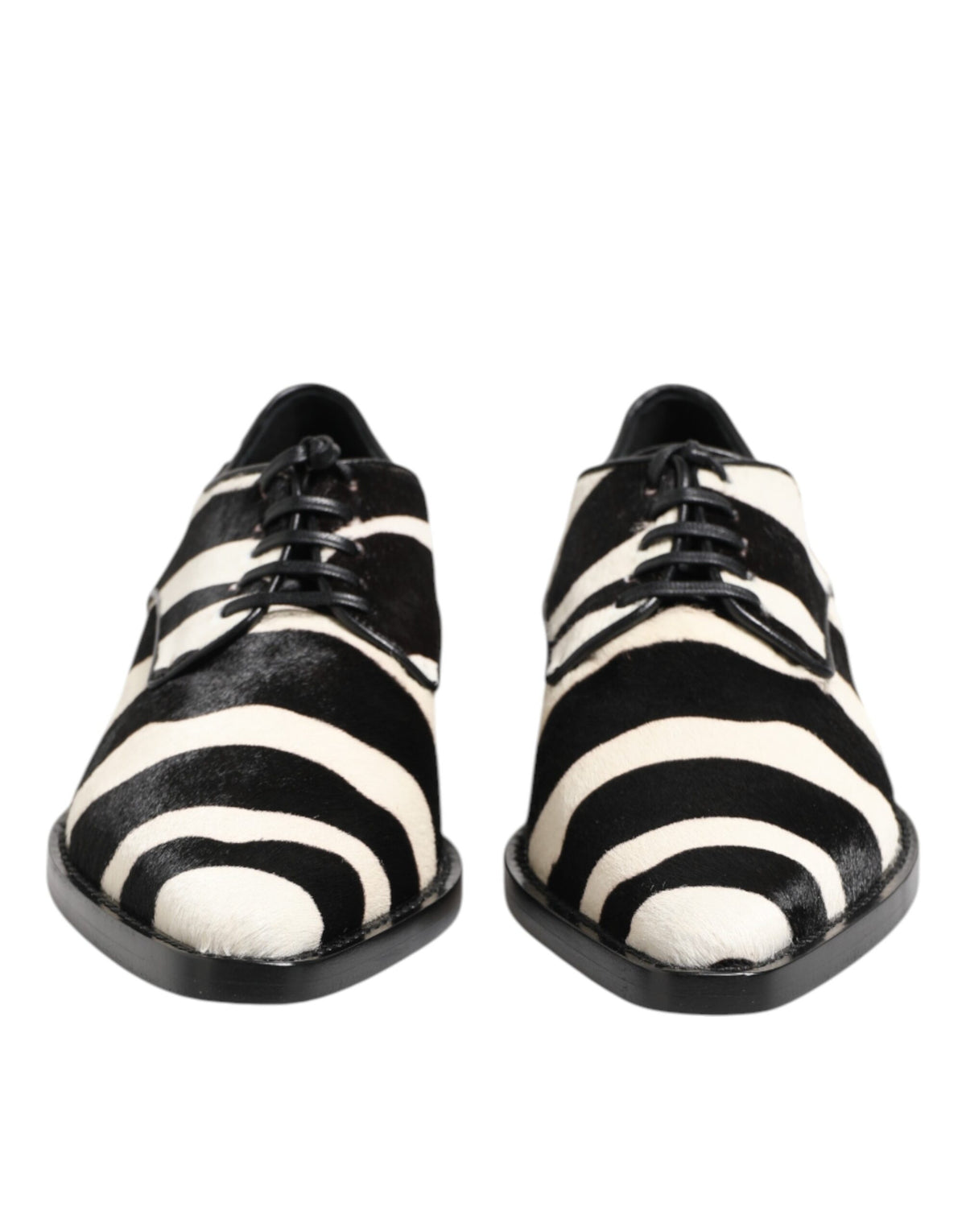 Dolce & Gabbana Zwart Witte Zebra Pony Bont Galaschoenen