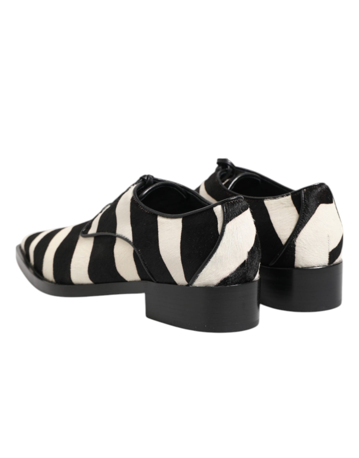 Dolce & Gabbana Zwart Witte Zebra Pony Bont Galaschoenen