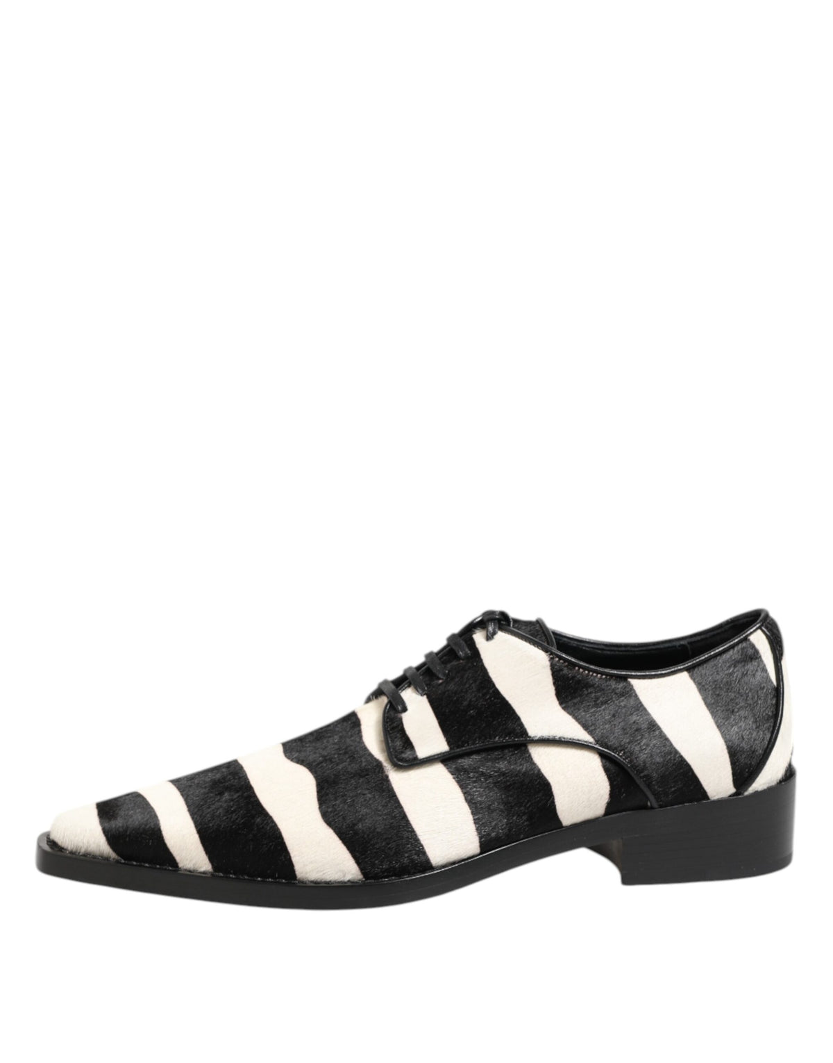 Dolce & Gabbana Zwart Witte Zebra Pony Bont Galaschoenen
