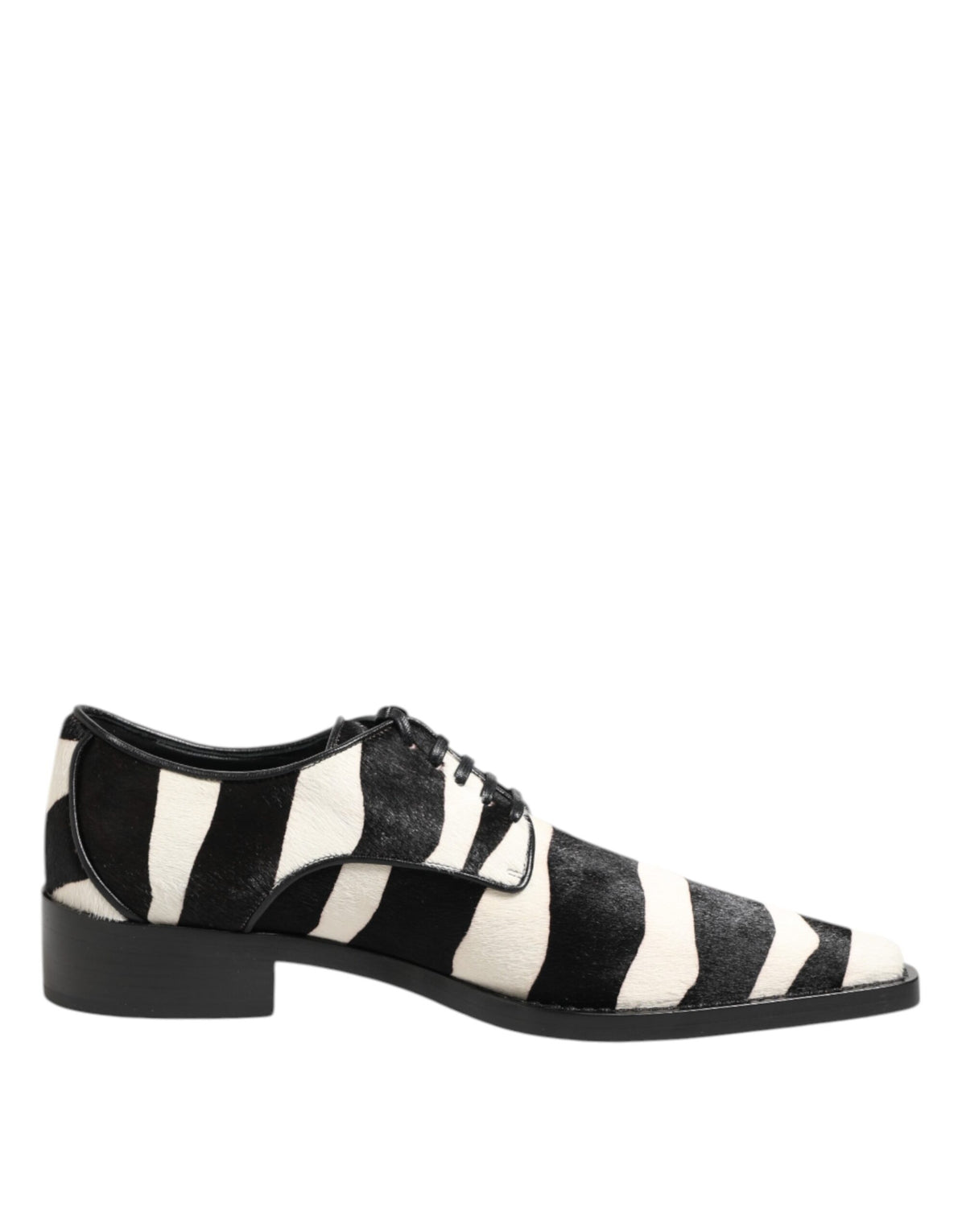 Dolce & Gabbana Zwart Witte Zebra Pony Bont Galaschoenen