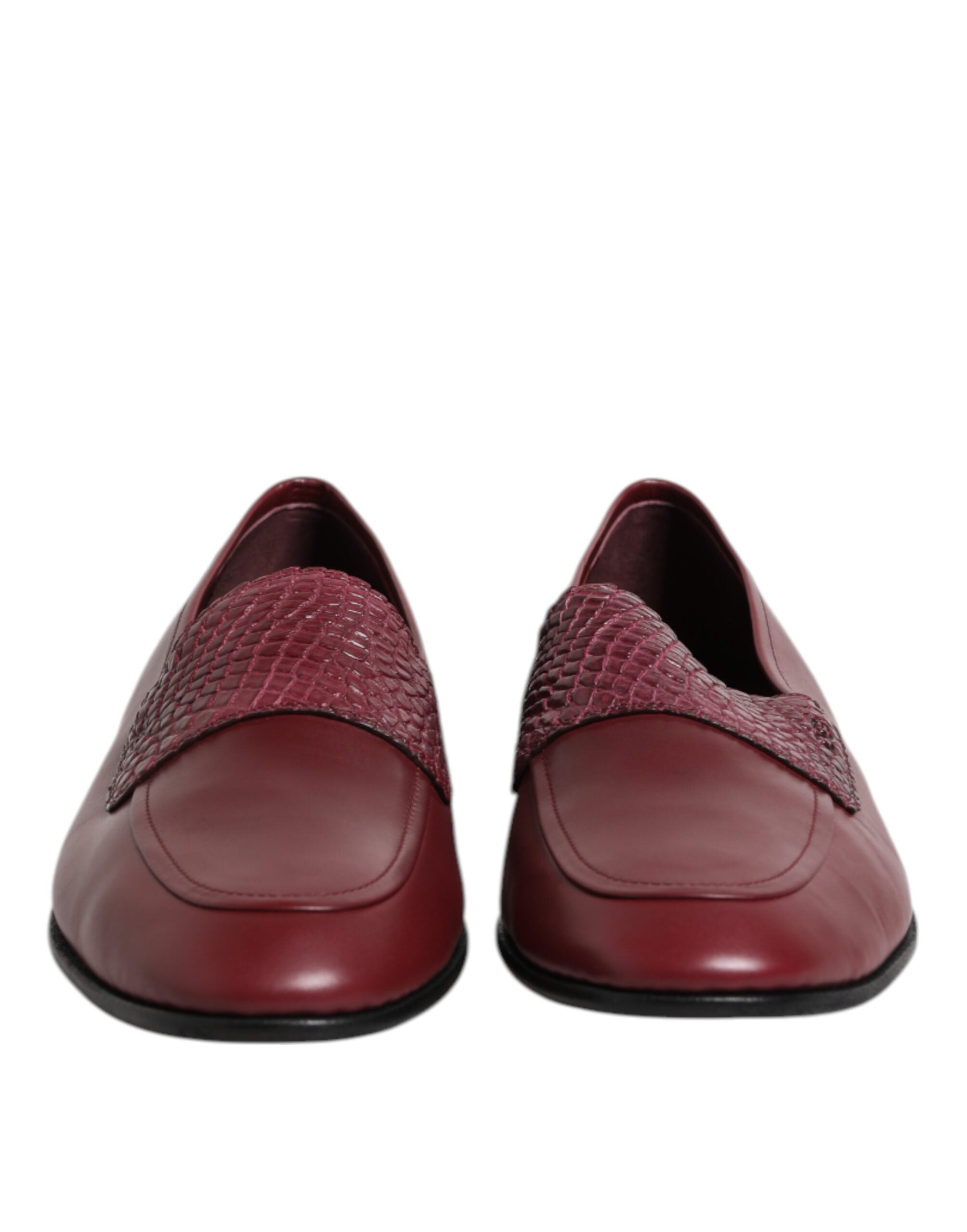Dolce & Gabbana Bordeaux Kalfsleren Formele Instappers