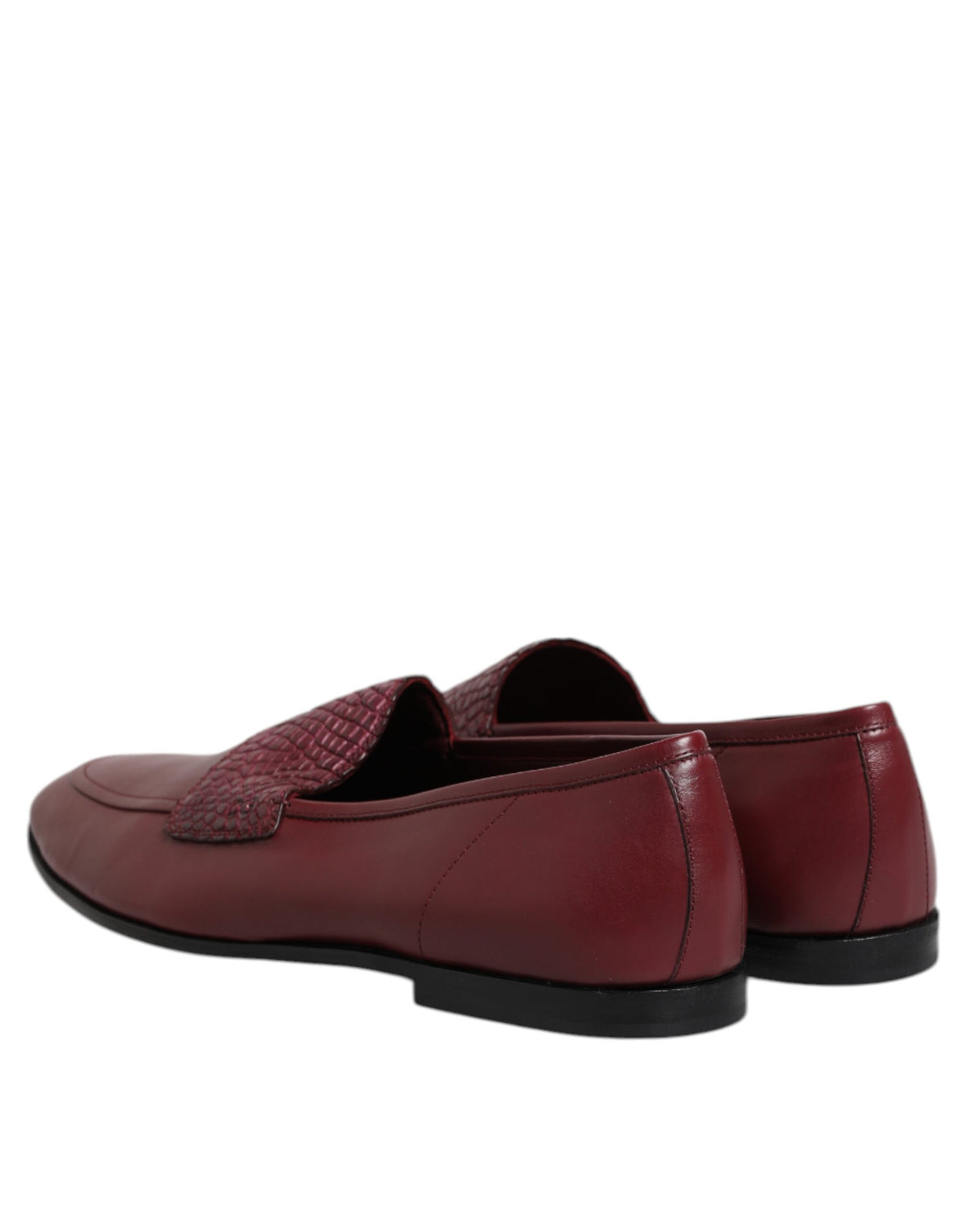 Dolce & Gabbana Bordeaux Kalfsleren Formele Instappers