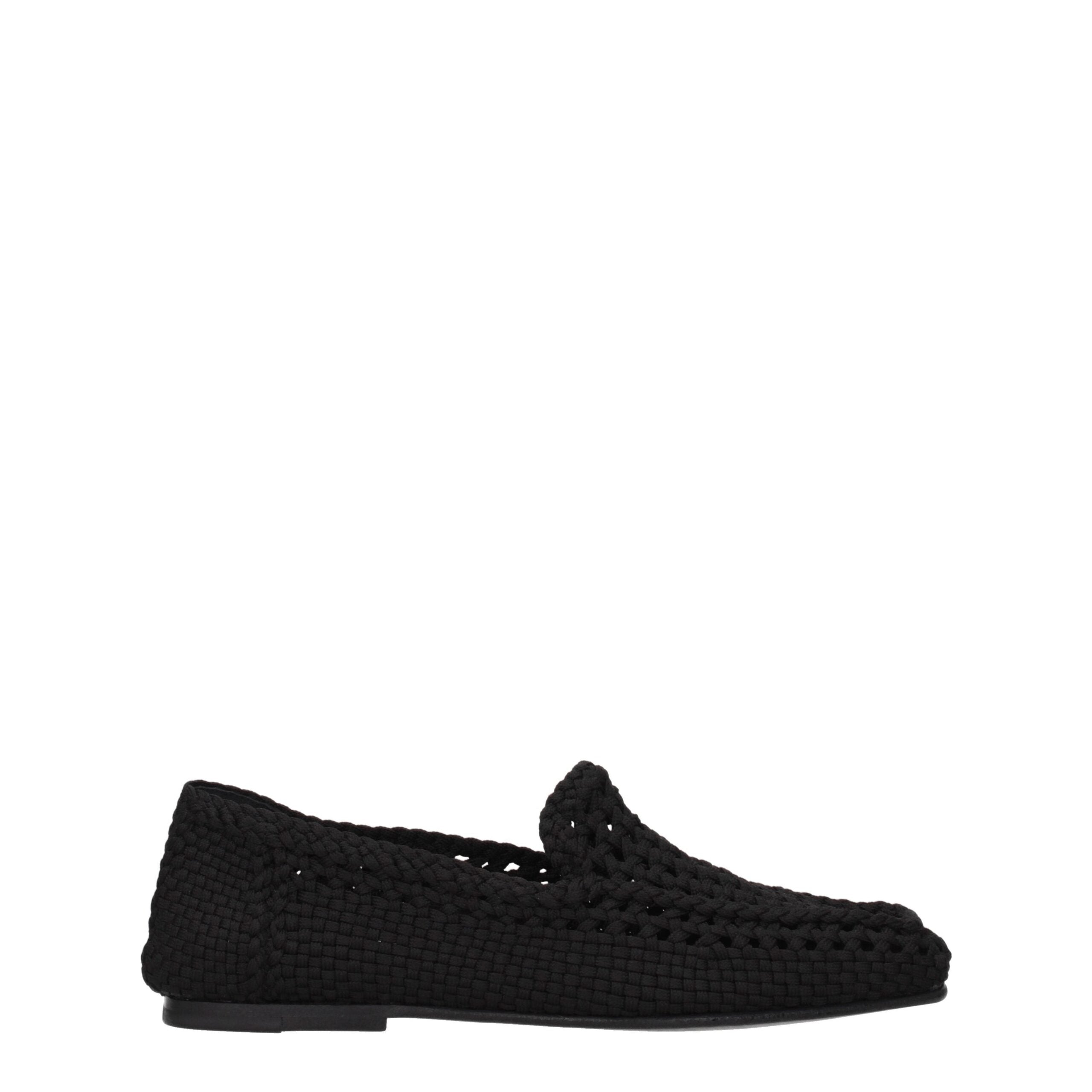 Dolce & Gabbana Zwarte Stoffen Instappers