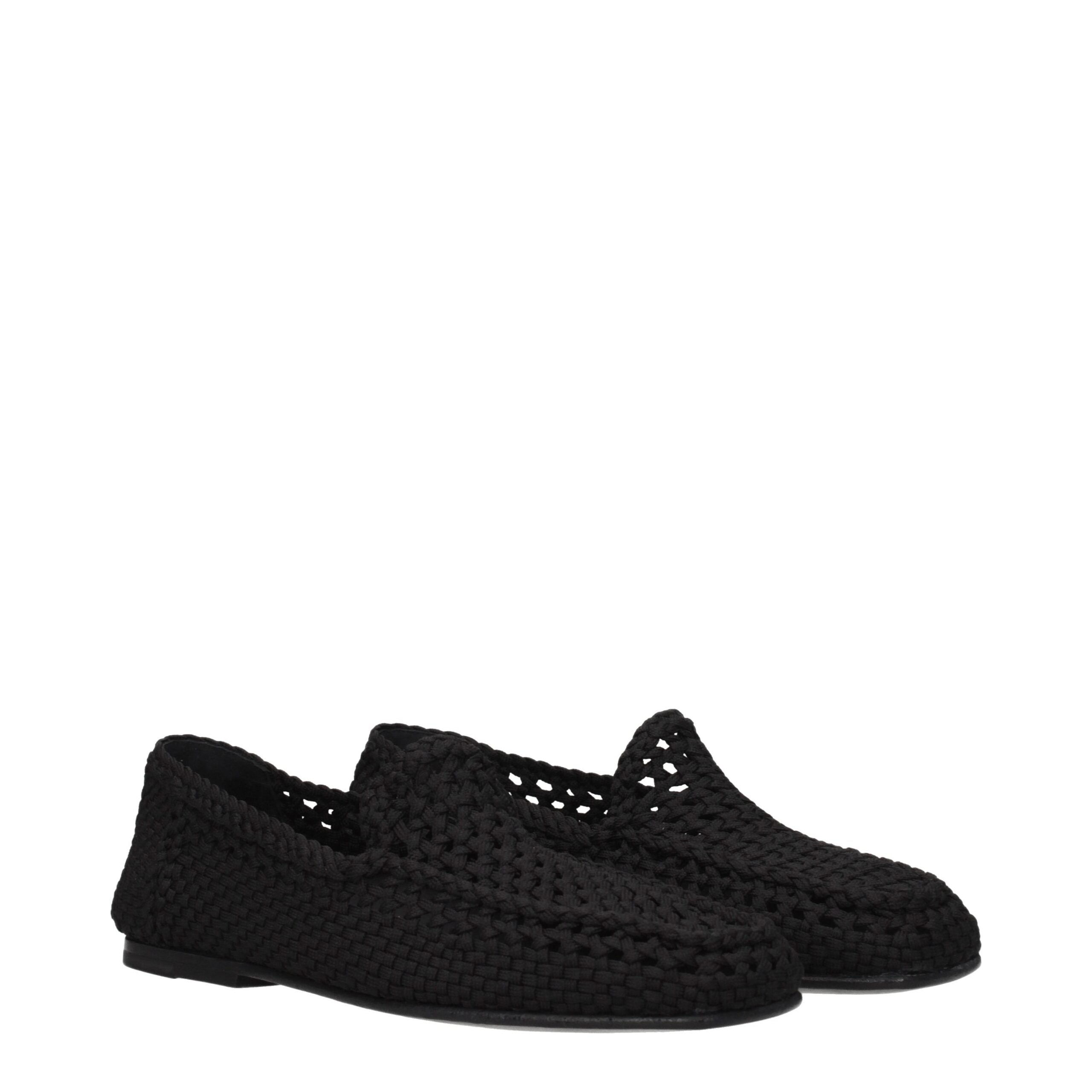 Dolce & Gabbana Zwarte Stoffen Instappers
