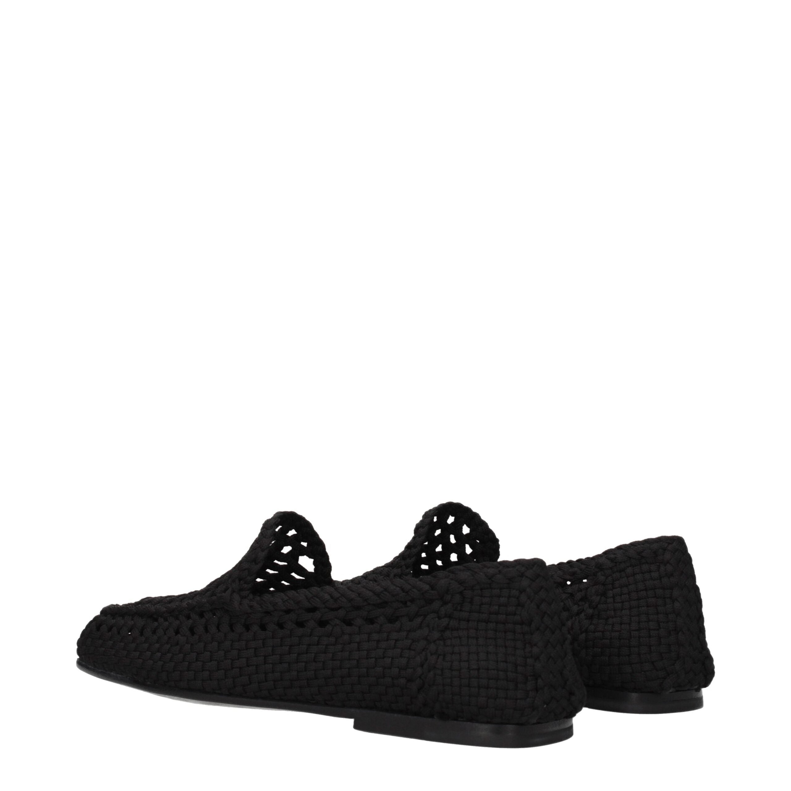 Dolce & Gabbana Zwarte Stoffen Instappers