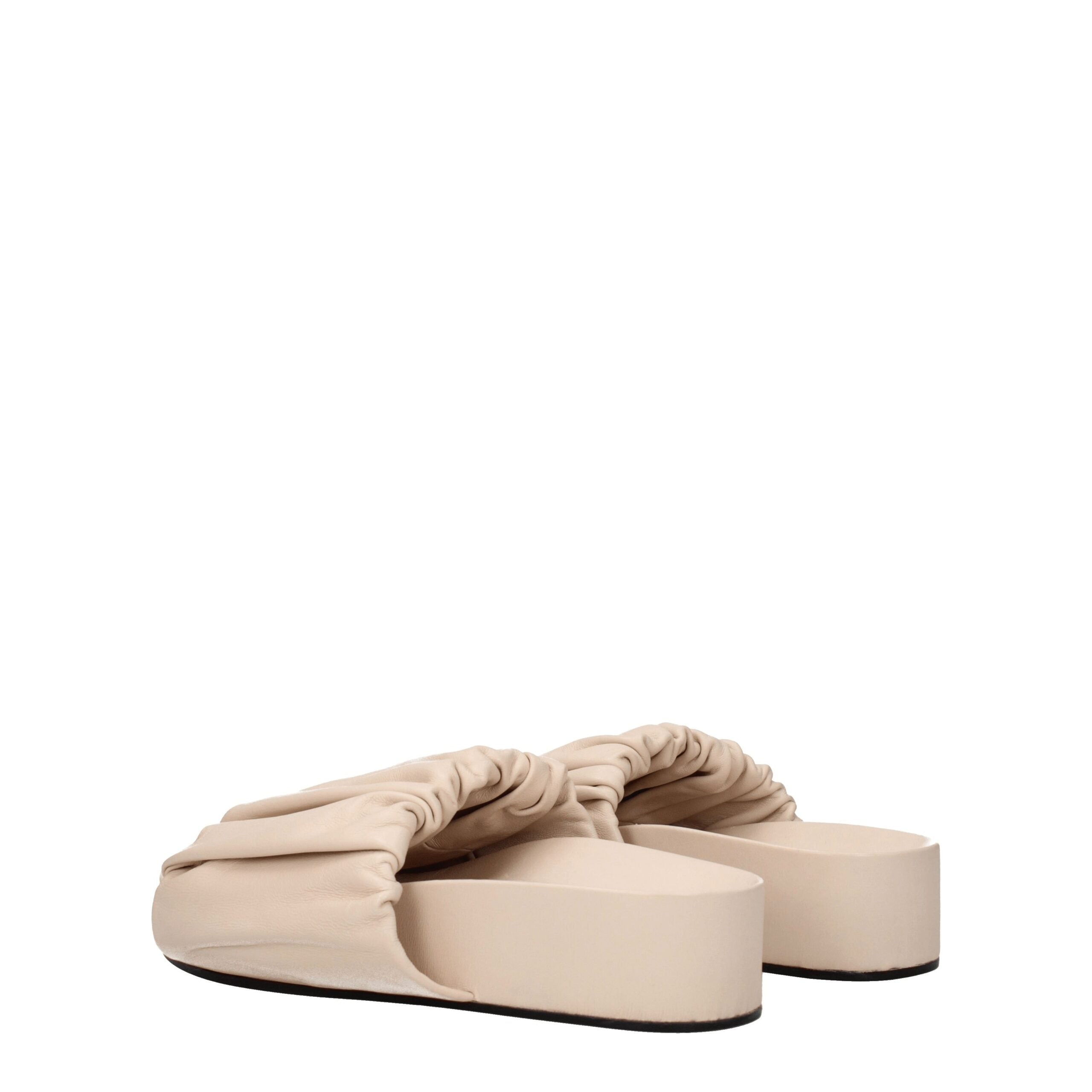 Jil Sander roze leren pantoffels