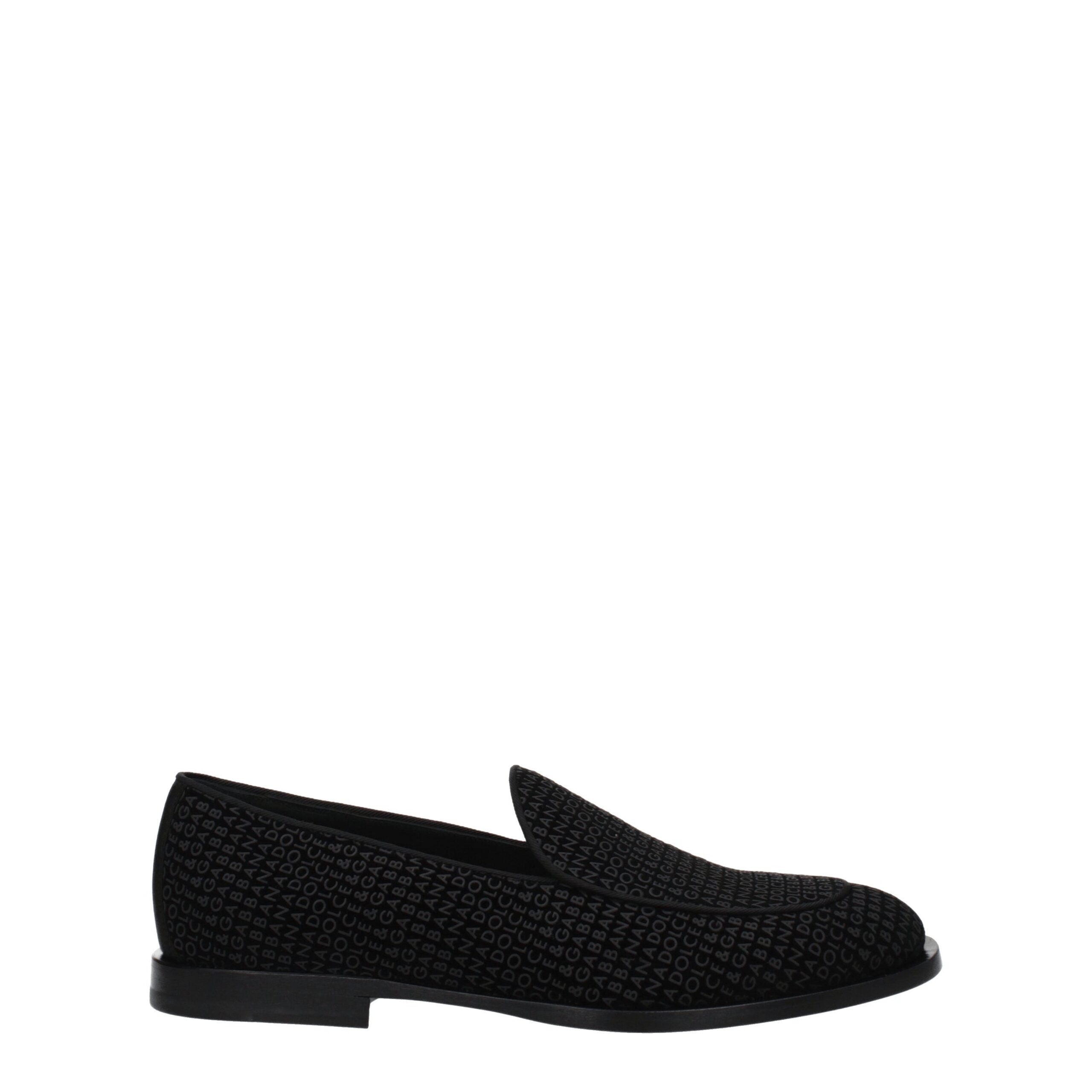 Dolce & Gabbana Zwarte fluwelen instapschoenen