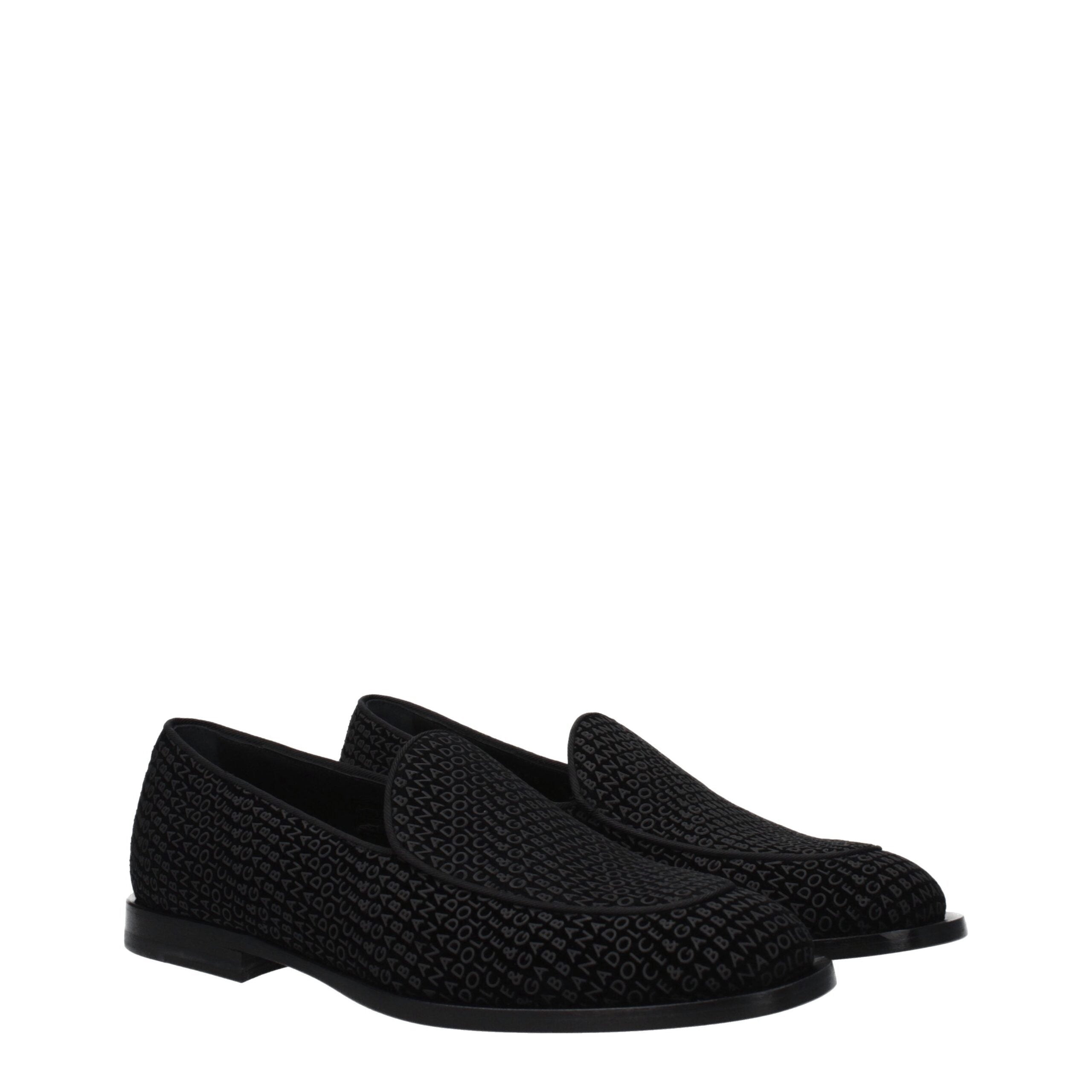 Dolce & Gabbana Zwarte fluwelen instapschoenen