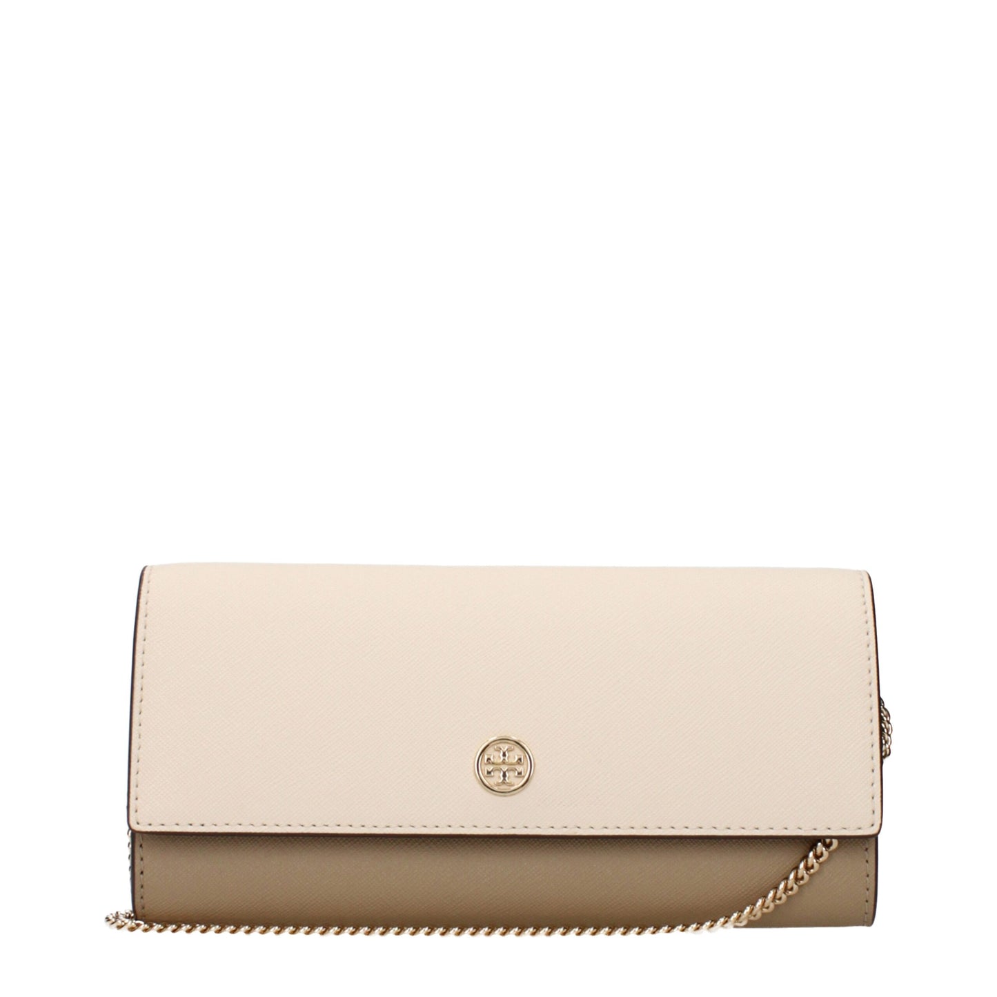 Tory Burch Beigekleurige Leren Clutch Tas