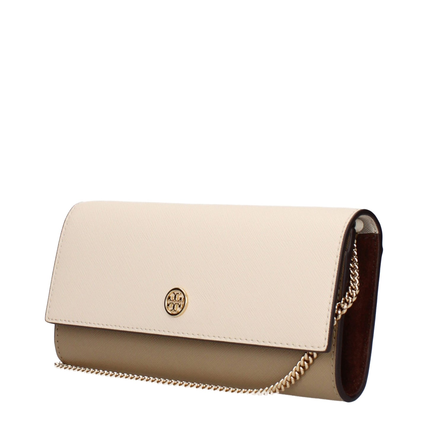 Tory Burch Beigekleurige Leren Clutch Tas