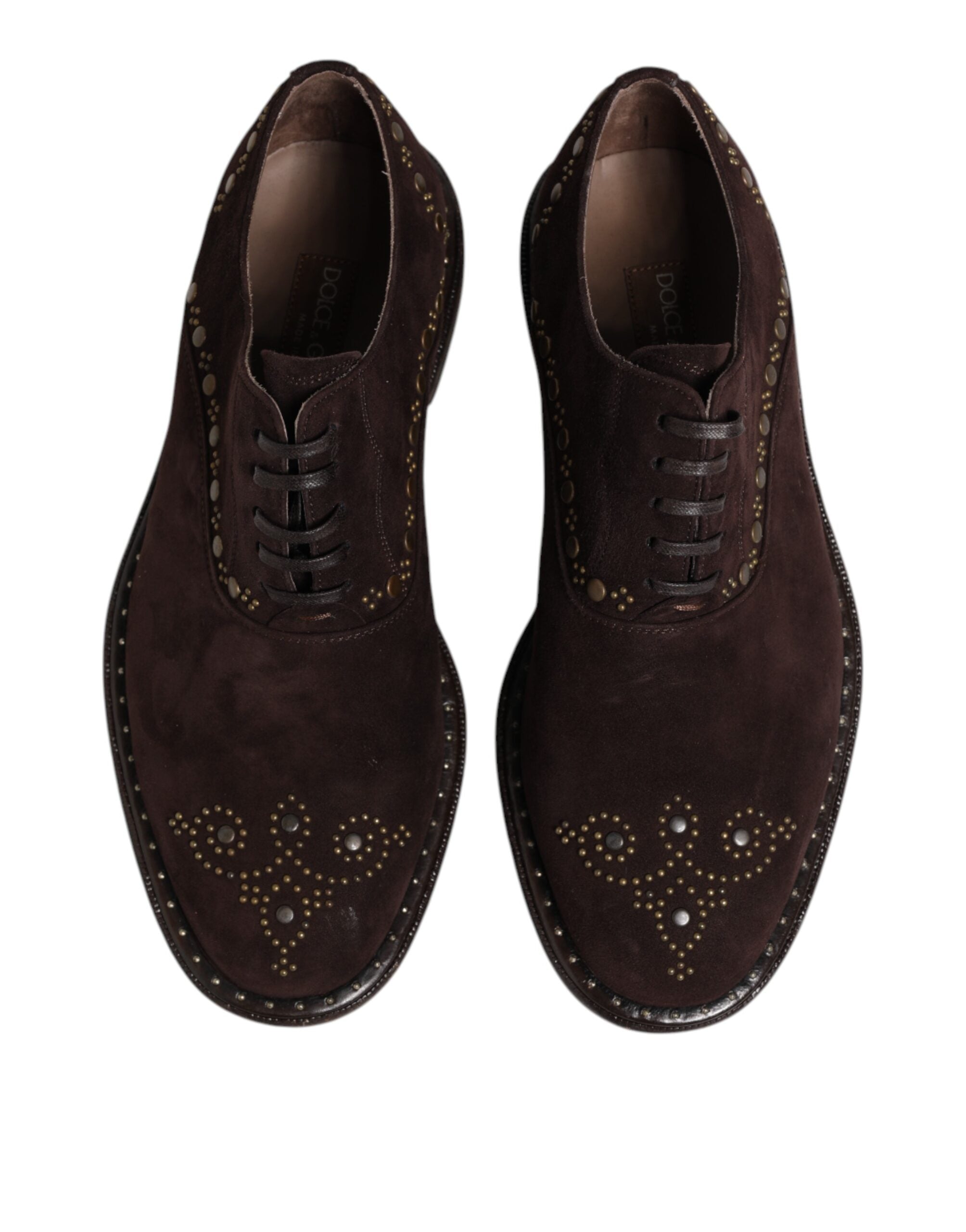Dolce & Gabbana Brown Velvet Lace-Up Oxford Dress Shoes