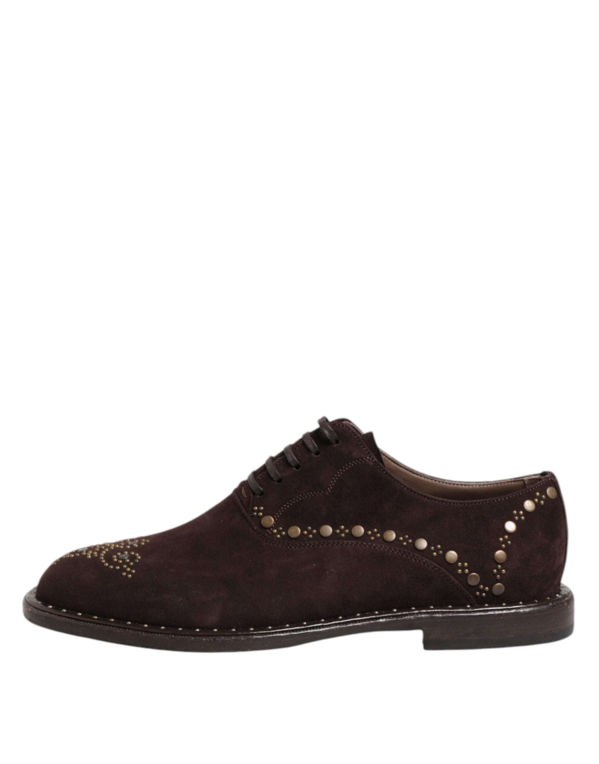 Dolce & Gabbana Brown Velvet Lace-Up Oxford Dress Shoes