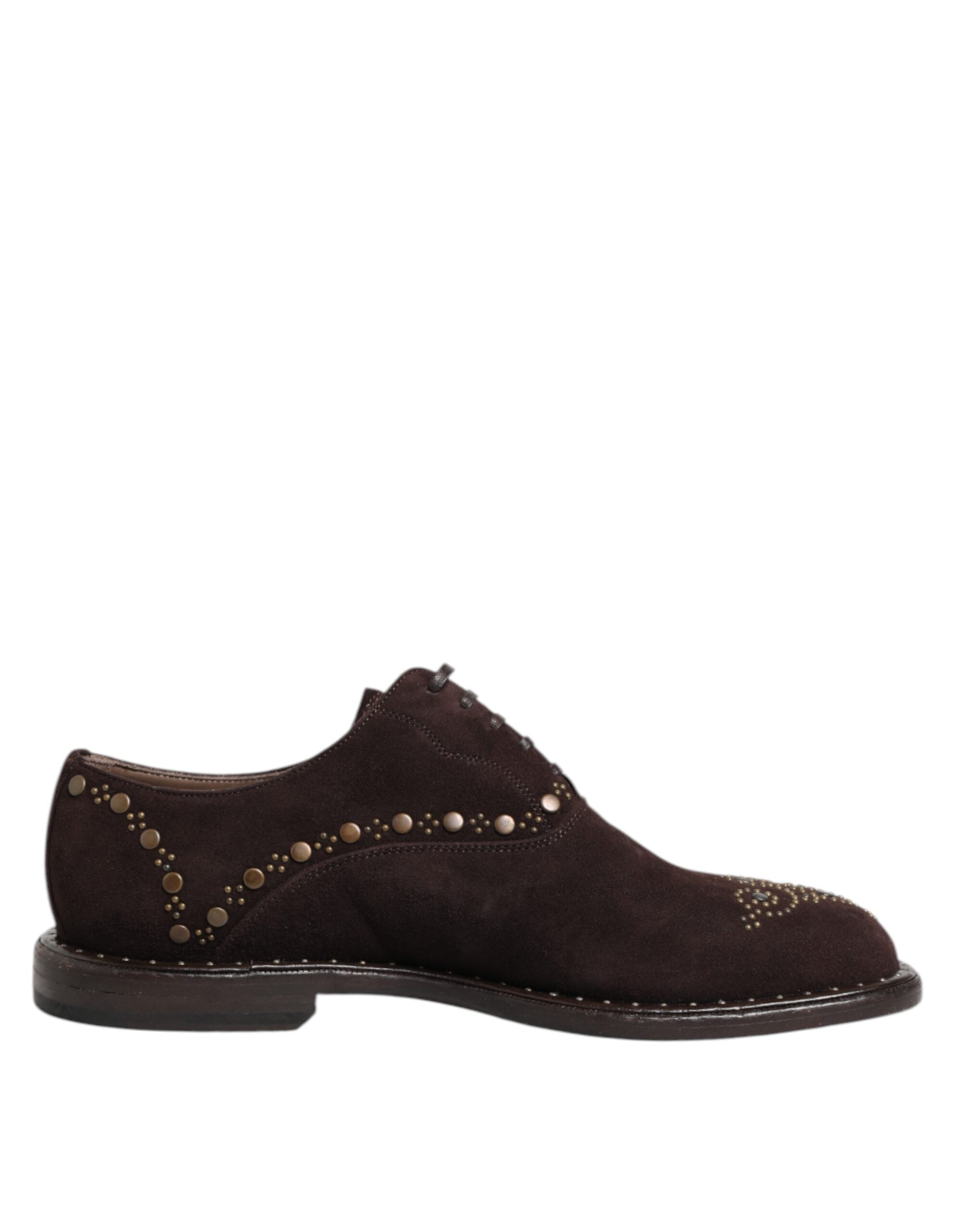 Dolce & Gabbana Brown Velvet Lace-Up Oxford Dress Shoes