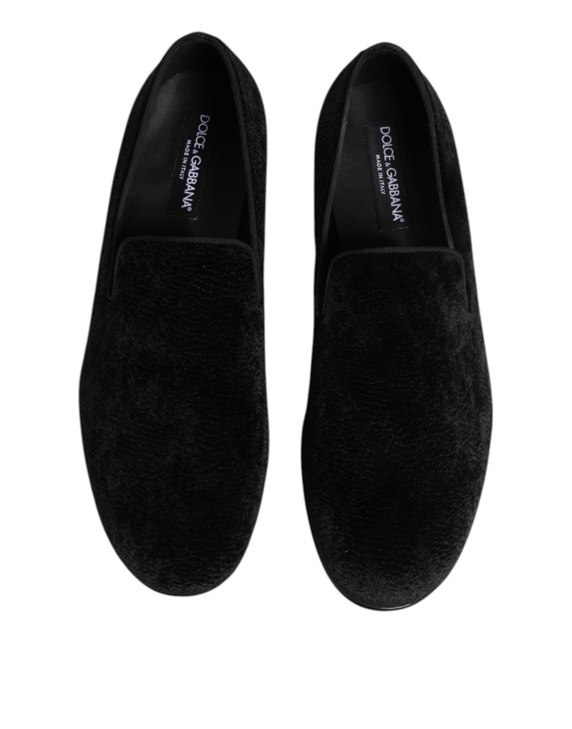 Dolce & Gabbana Zwarte Jacquard Loafers Nette Heren Jurkschoenen