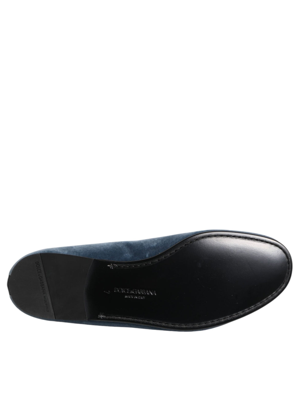 Dolce & Gabbana Blauwe Velvet DG Logo Instappers Nette Schoenen