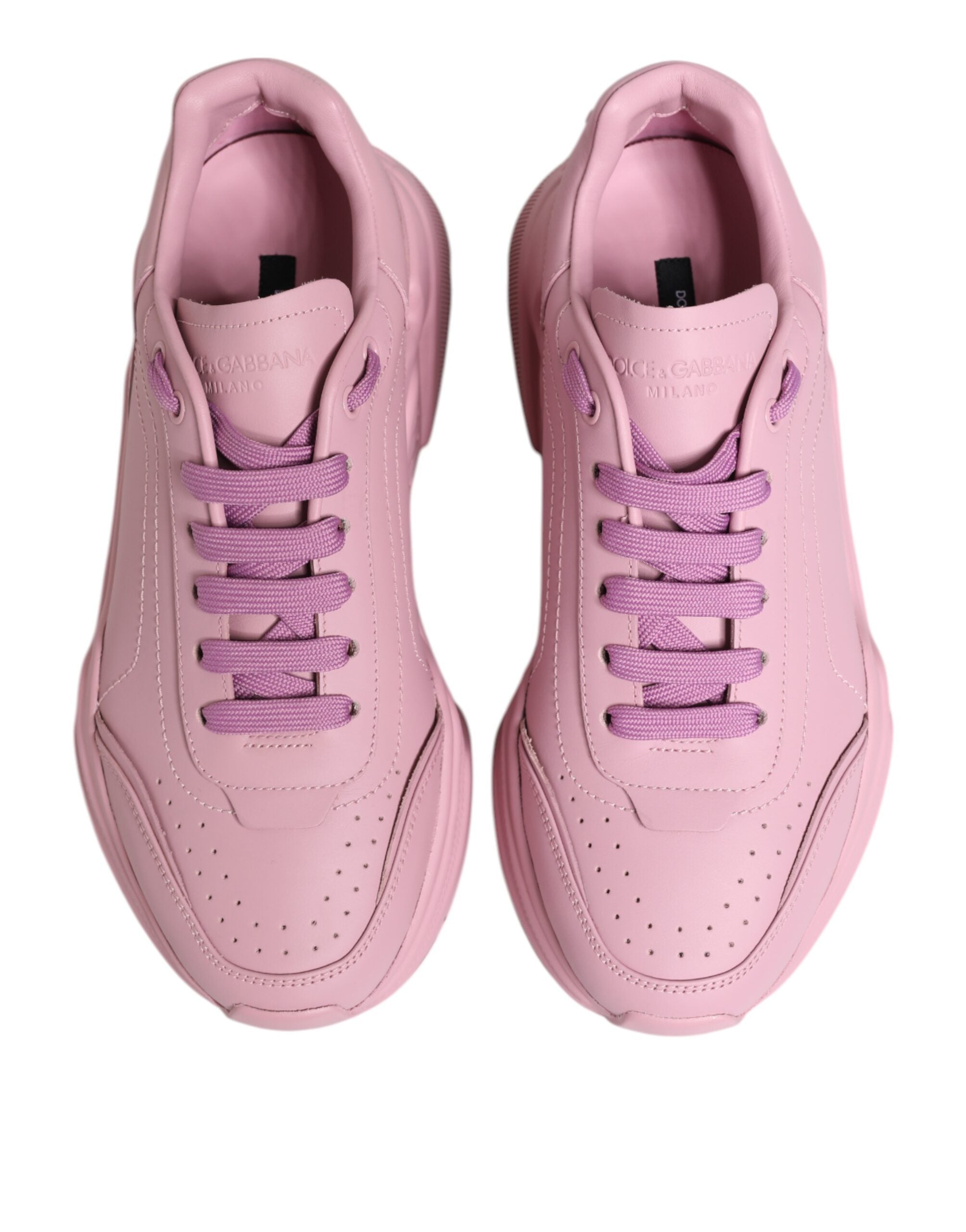 Dolce & Gabbana Roze Leren Daymaster Lage Sneakers Schoenen
