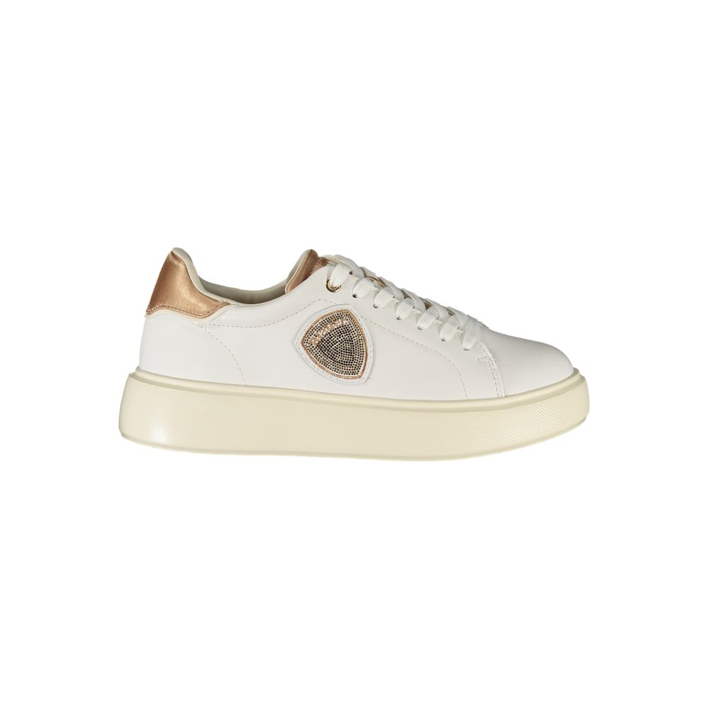 Blue White Polyurethane Women's Sneaker
