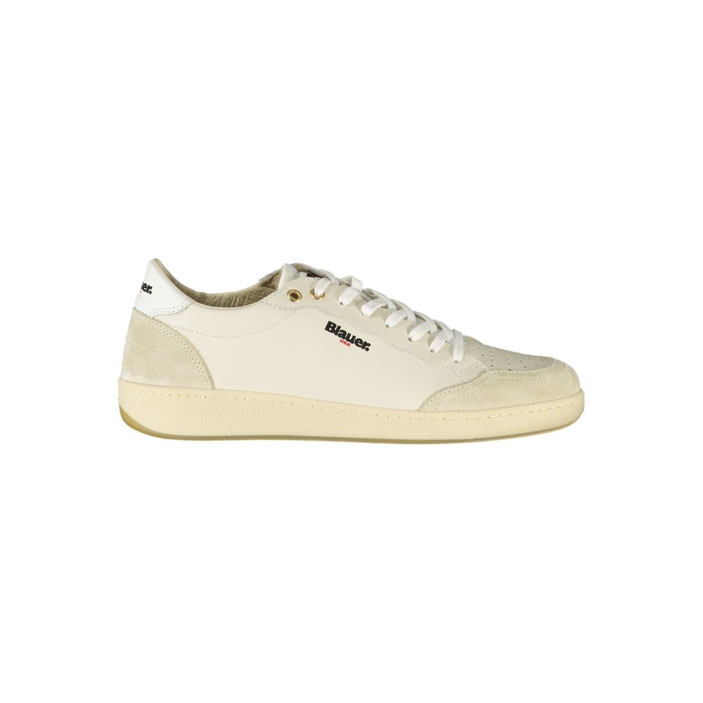 Blue White Polyurethane Men's Sneaker