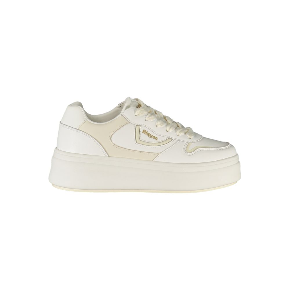 Blue White Polyurethane Women's Sneaker