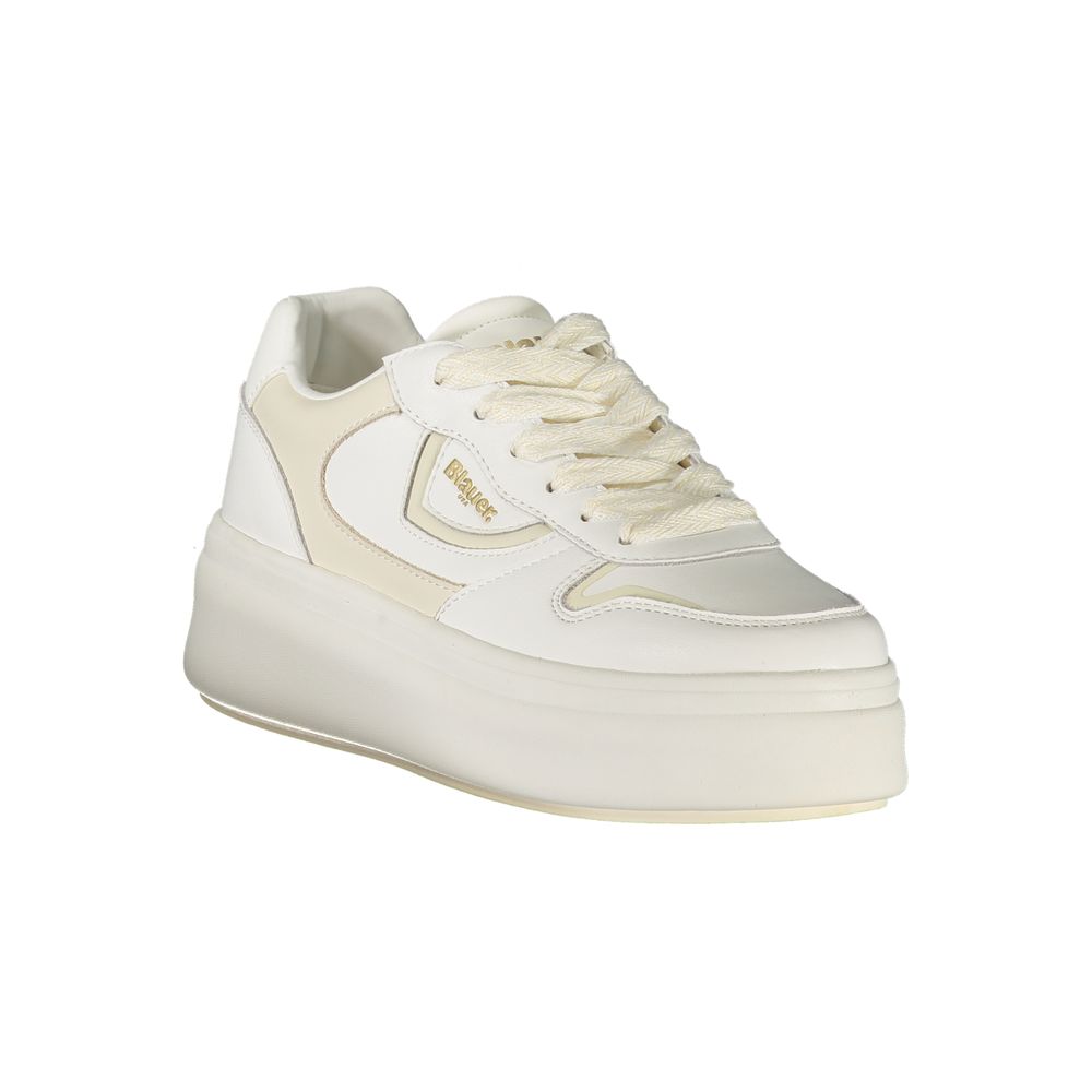 Blue White Polyurethane Women's Sneaker