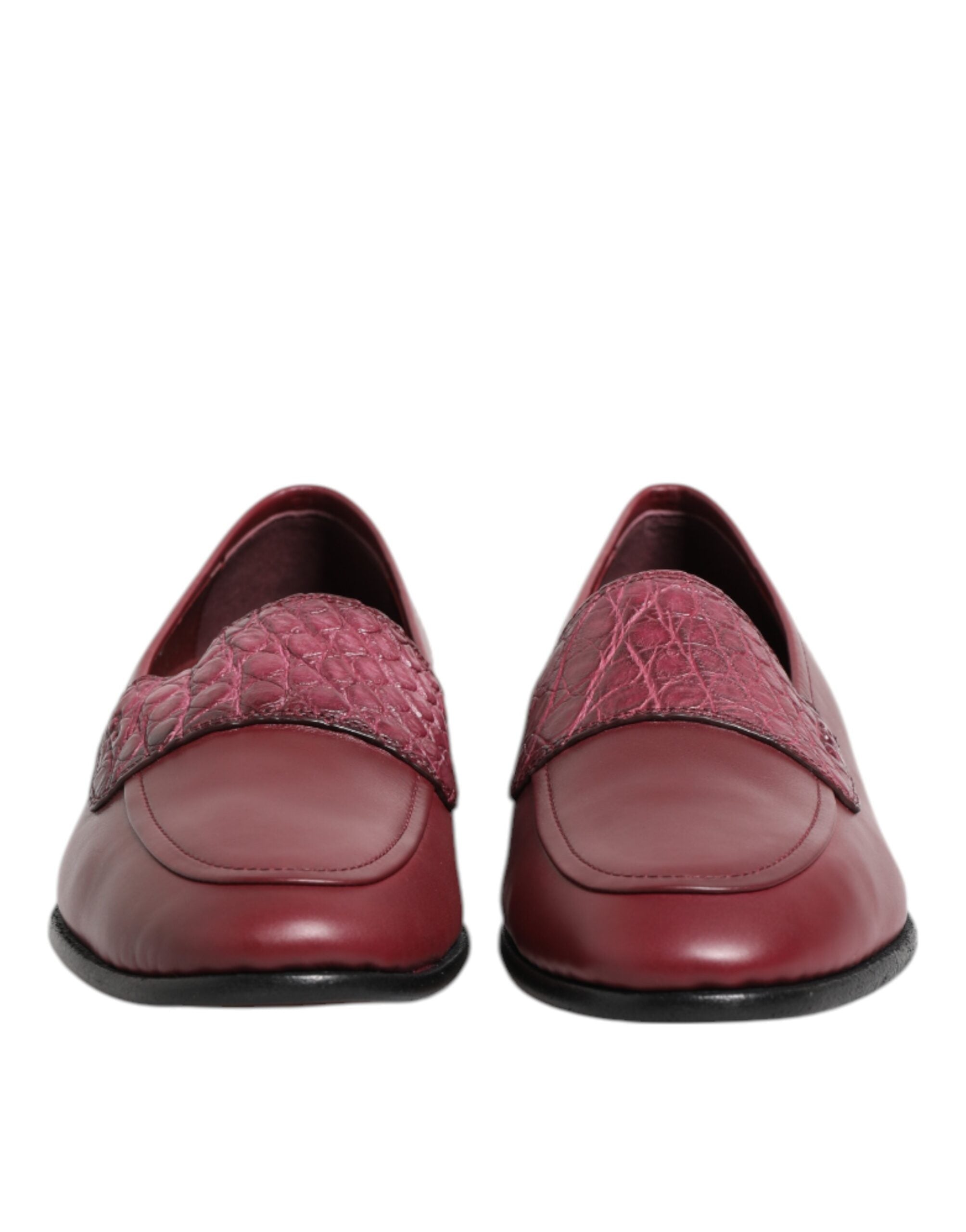 Dolce & Gabbana Bordeaux Leren Formele Instappers