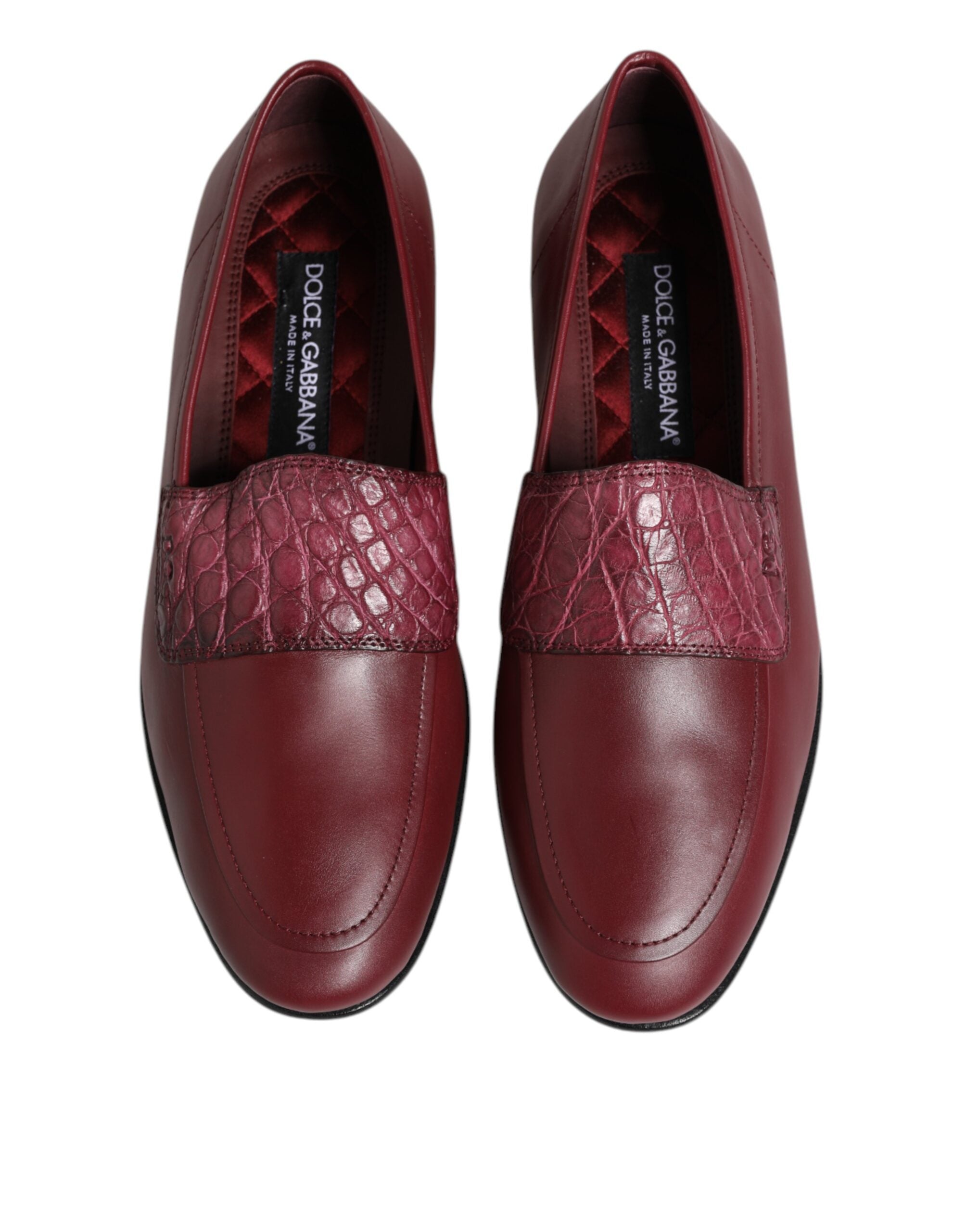 Dolce & Gabbana Bordeaux Leren Formele Instappers