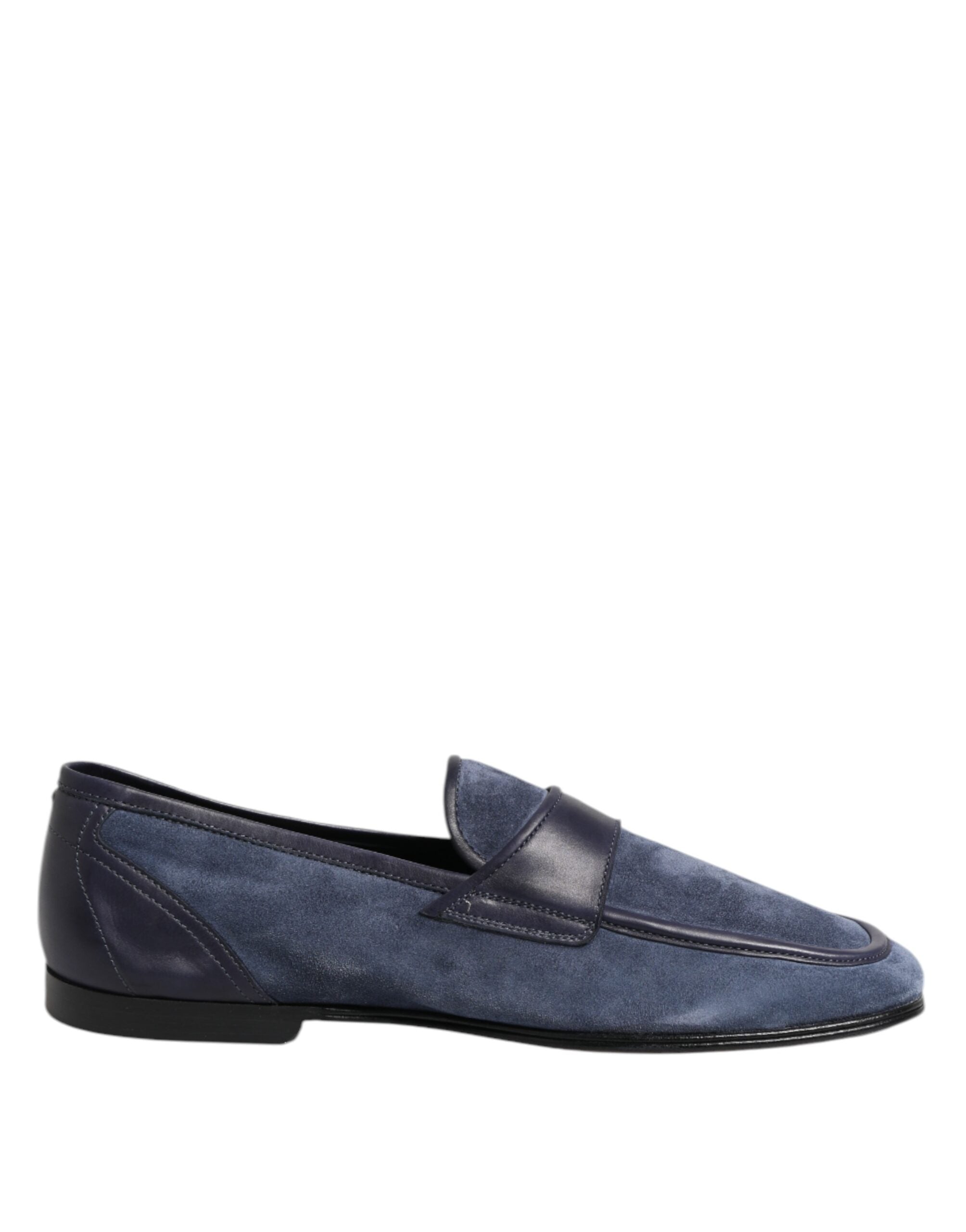 Dolce & Gabbana Blauwe Suède Leren Instappers Mokkasins