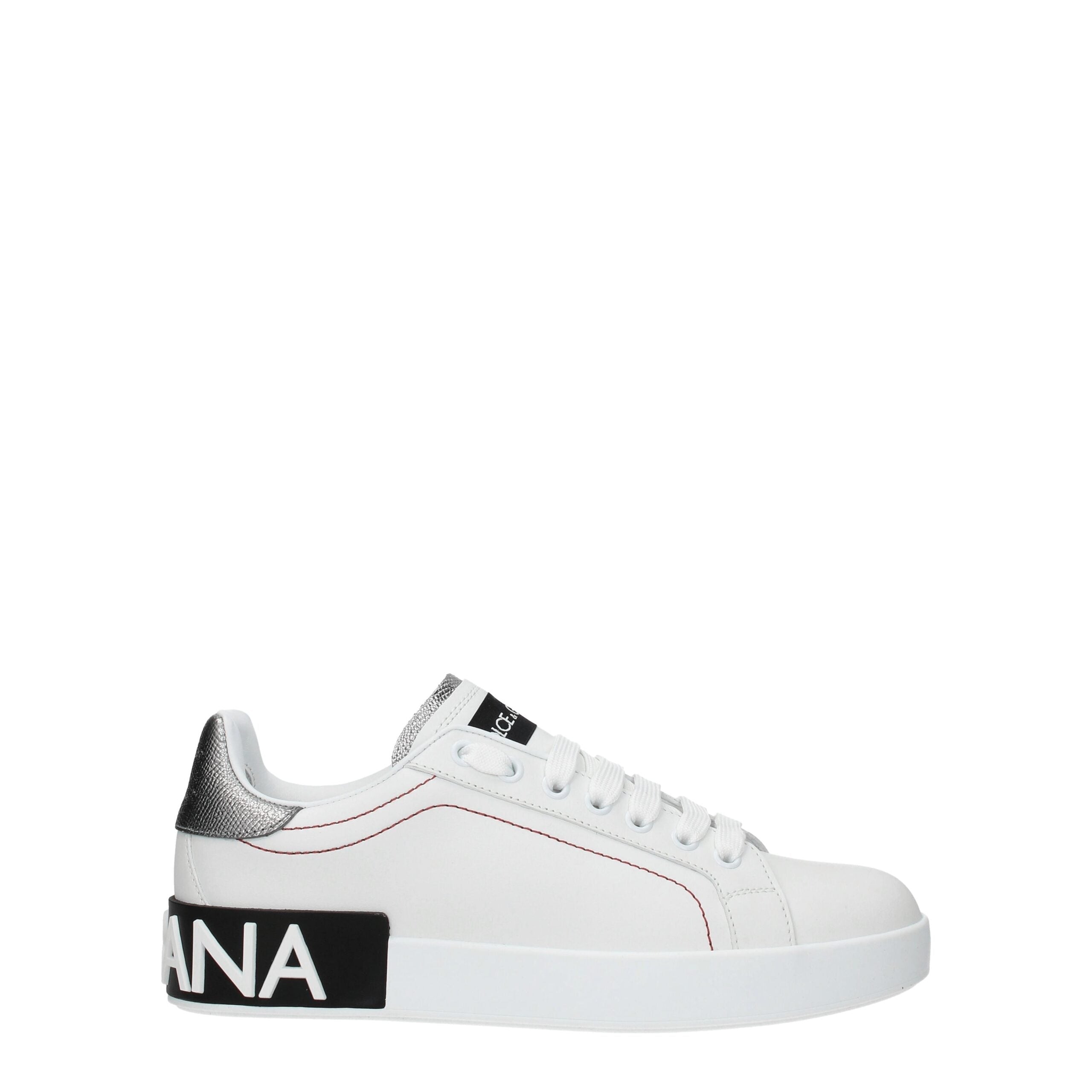 Witte leren lage sneakers van Dolce & Gabbana