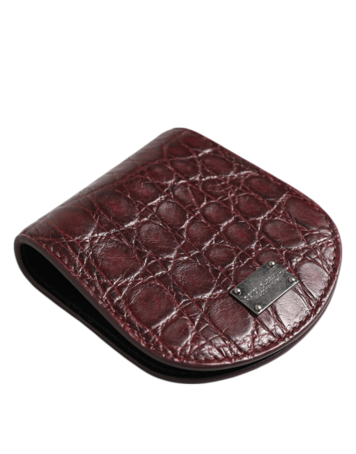 Dolce & Gabbana Bordeaux Exotische Huid Munt Condoometui Houder Zakportemonnee