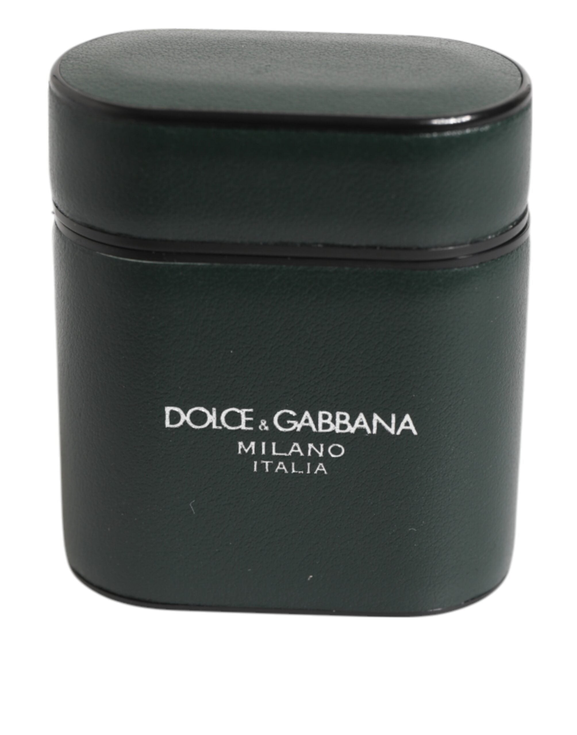 Dolce & Gabbana Black Leather Logo Print Flip Holder Men's AirPods Case