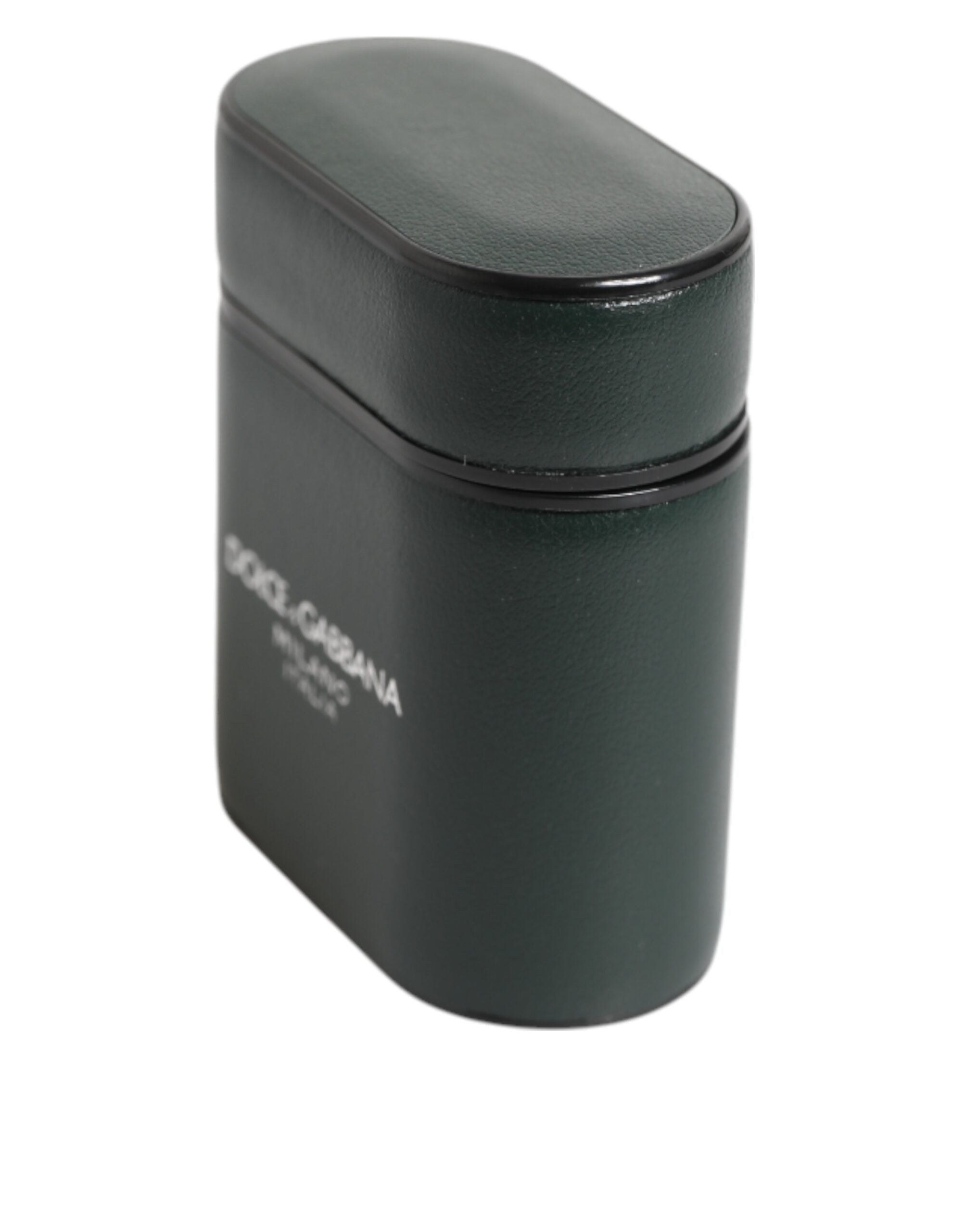 Dolce & Gabbana Black Leather Logo Print Flip Holder Men's AirPods Case