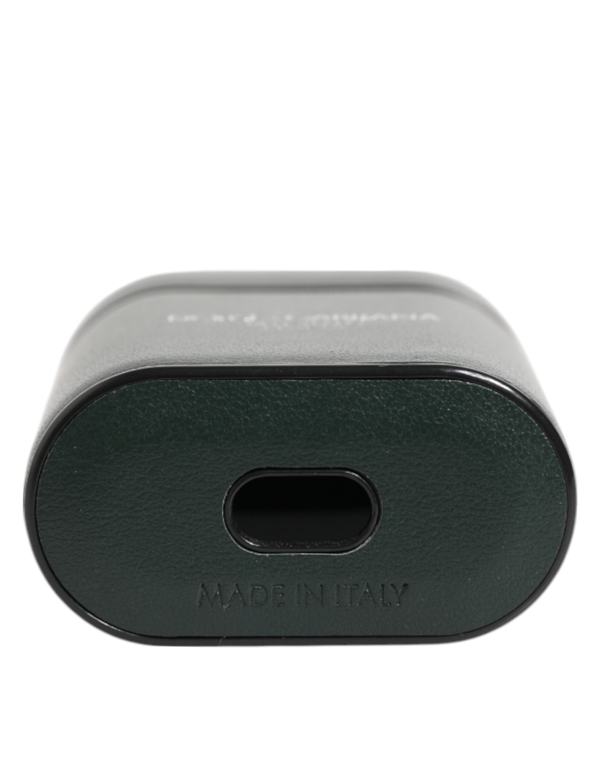 Dolce & Gabbana Black Leather Logo Print Flip Holder Men's AirPods Case